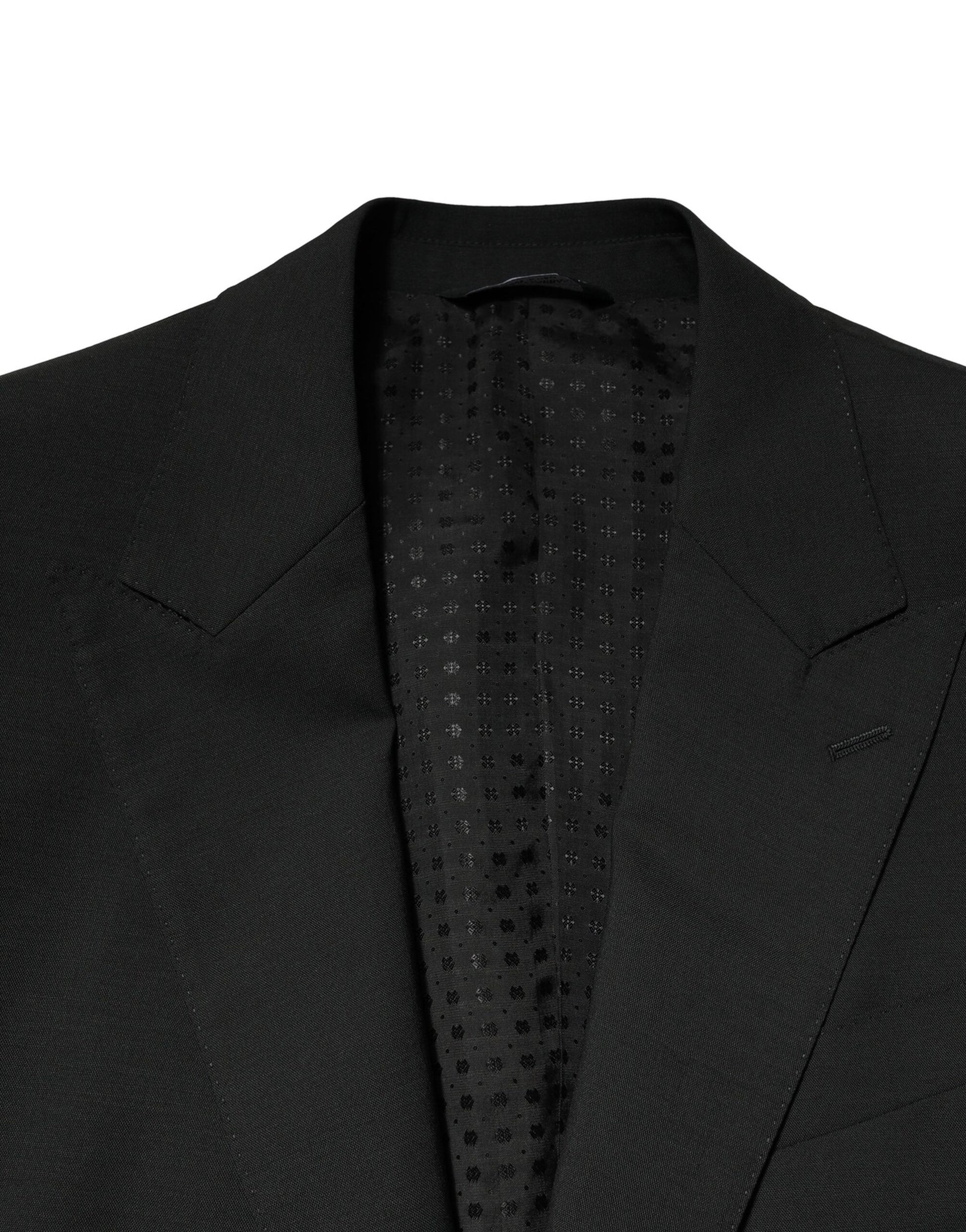 Dolce & Gabbana Black Wool 2 Piece Single Breasted Suit