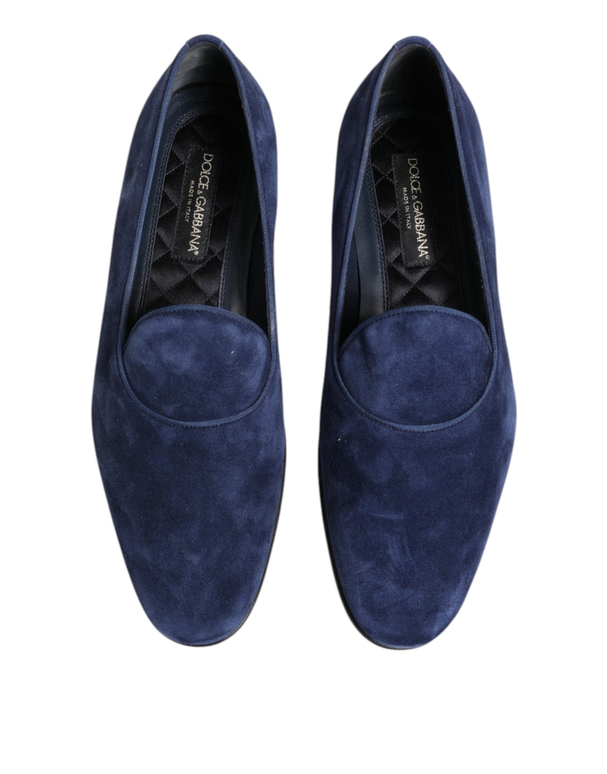 Dolce & Gabbana Blue Velvet DG Logo Loafers Formal Shoes