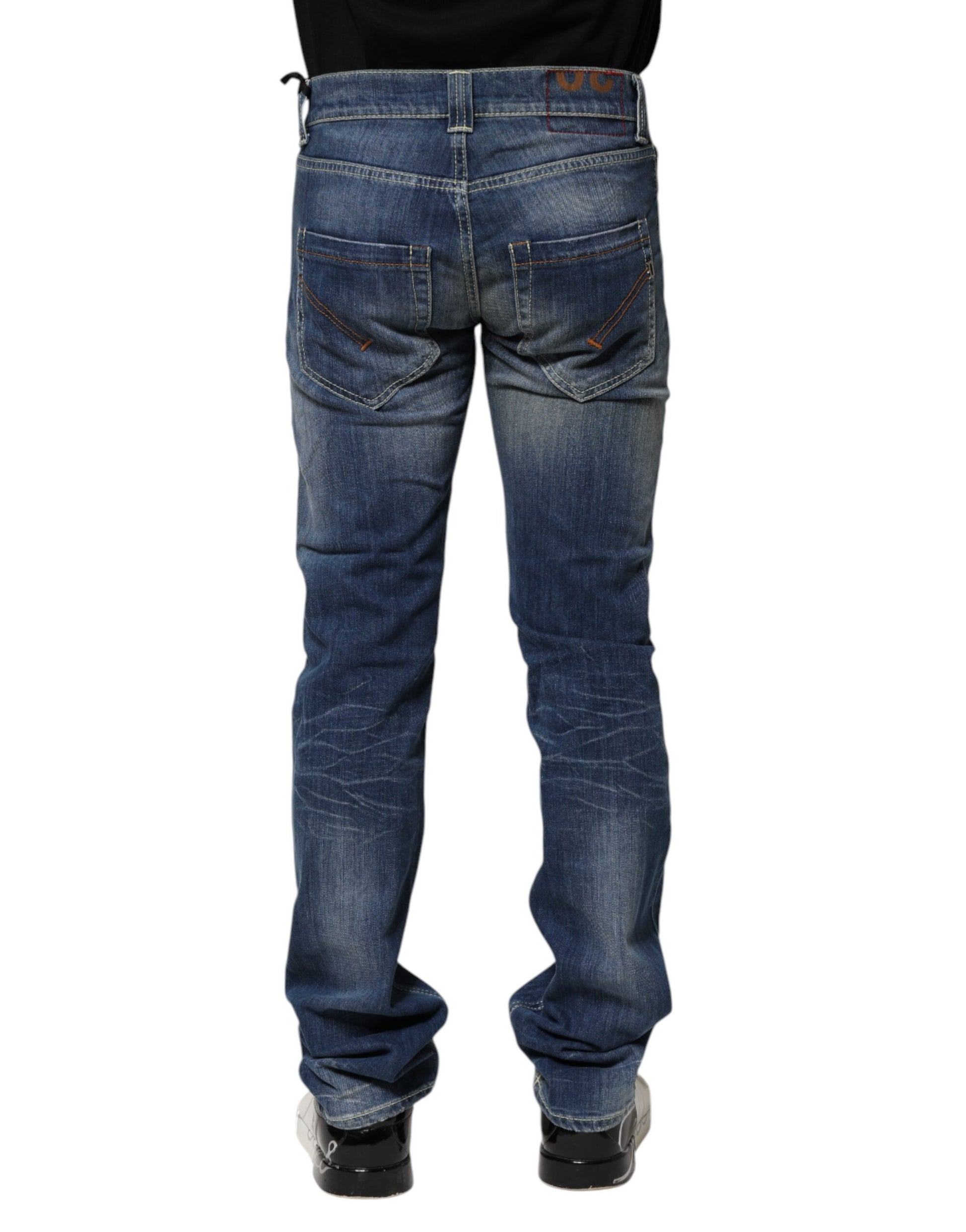 Dondup Blue Washed Skinny Fit Casual Men Denim Jeans