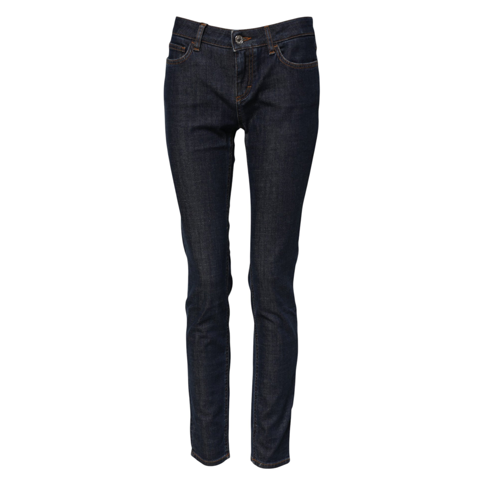 Dolce & Gabbana Blue Skinny Cotton Mid Waisted Denim Jeans