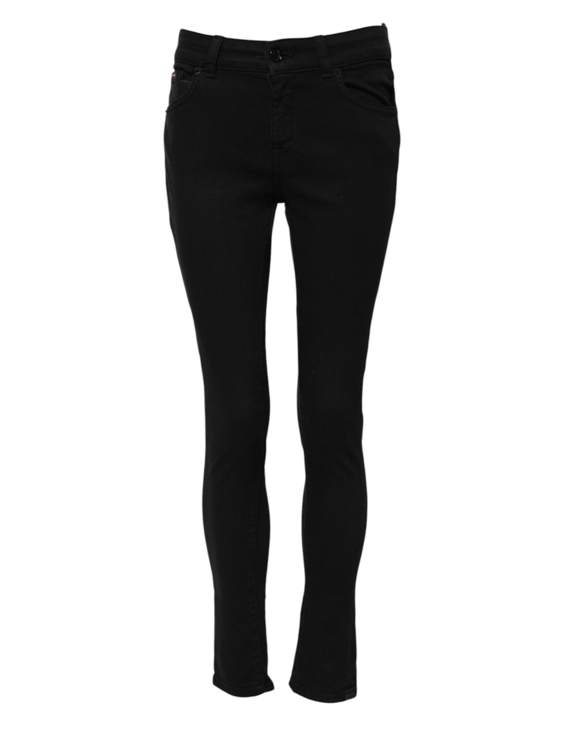 Dolce & Gabbana Black Cotton Skinny Mid Waisted Denim Jeans
