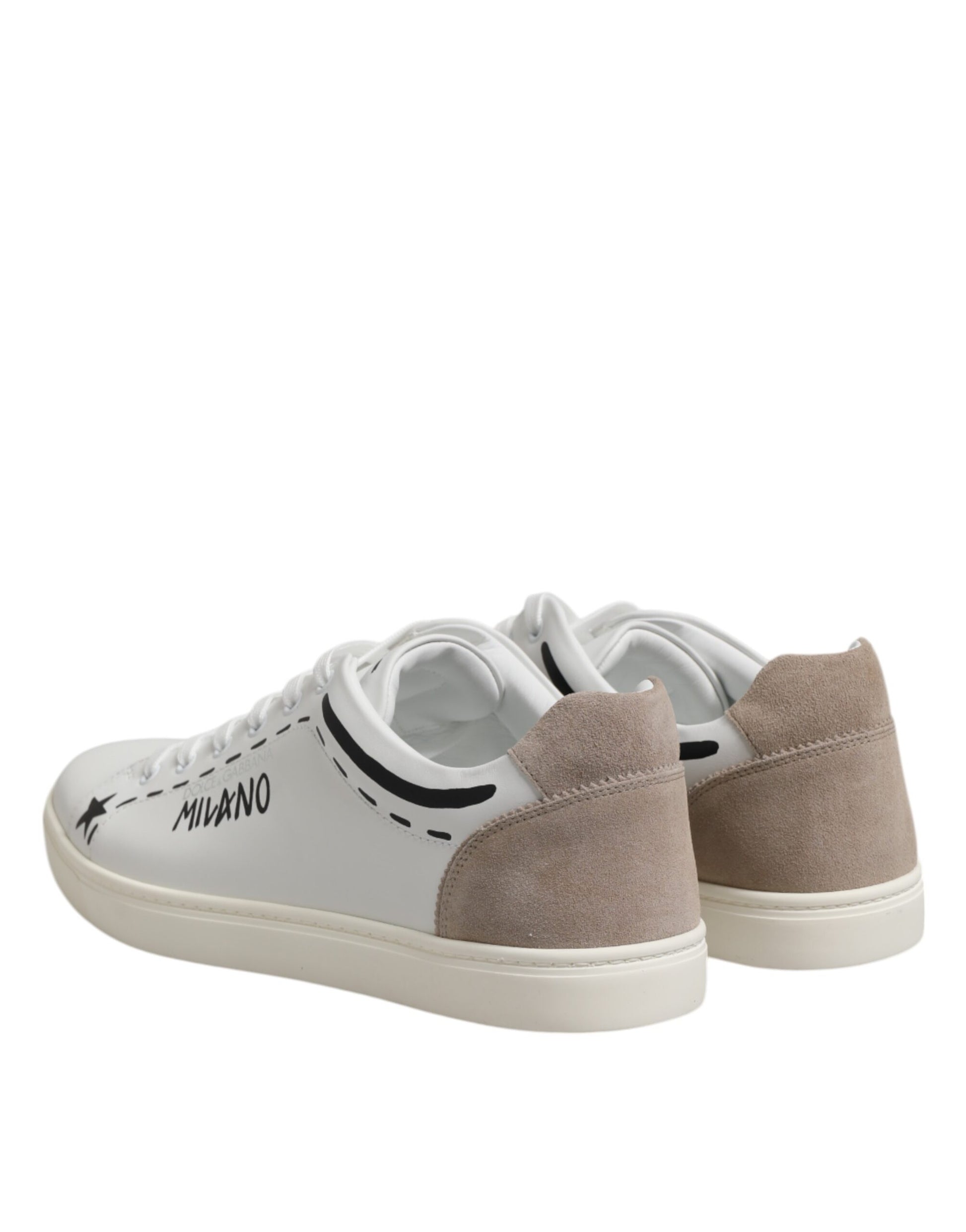 Dolce & Gabbana White Leather MILANO Low Top Sneakers Shoes