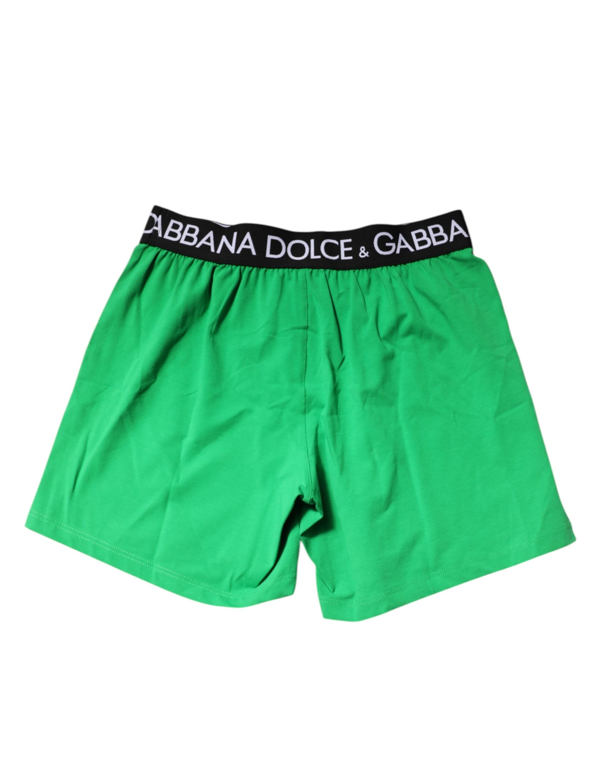 Dolce & Gabbana Green Cotton Regular Boxer Shorts Underwear - Qutton