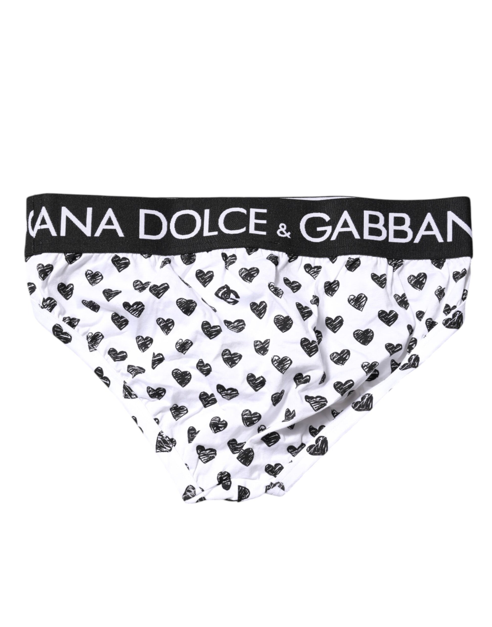 Dolce & Gabbana White Heart Printed Regular Brief Underwear