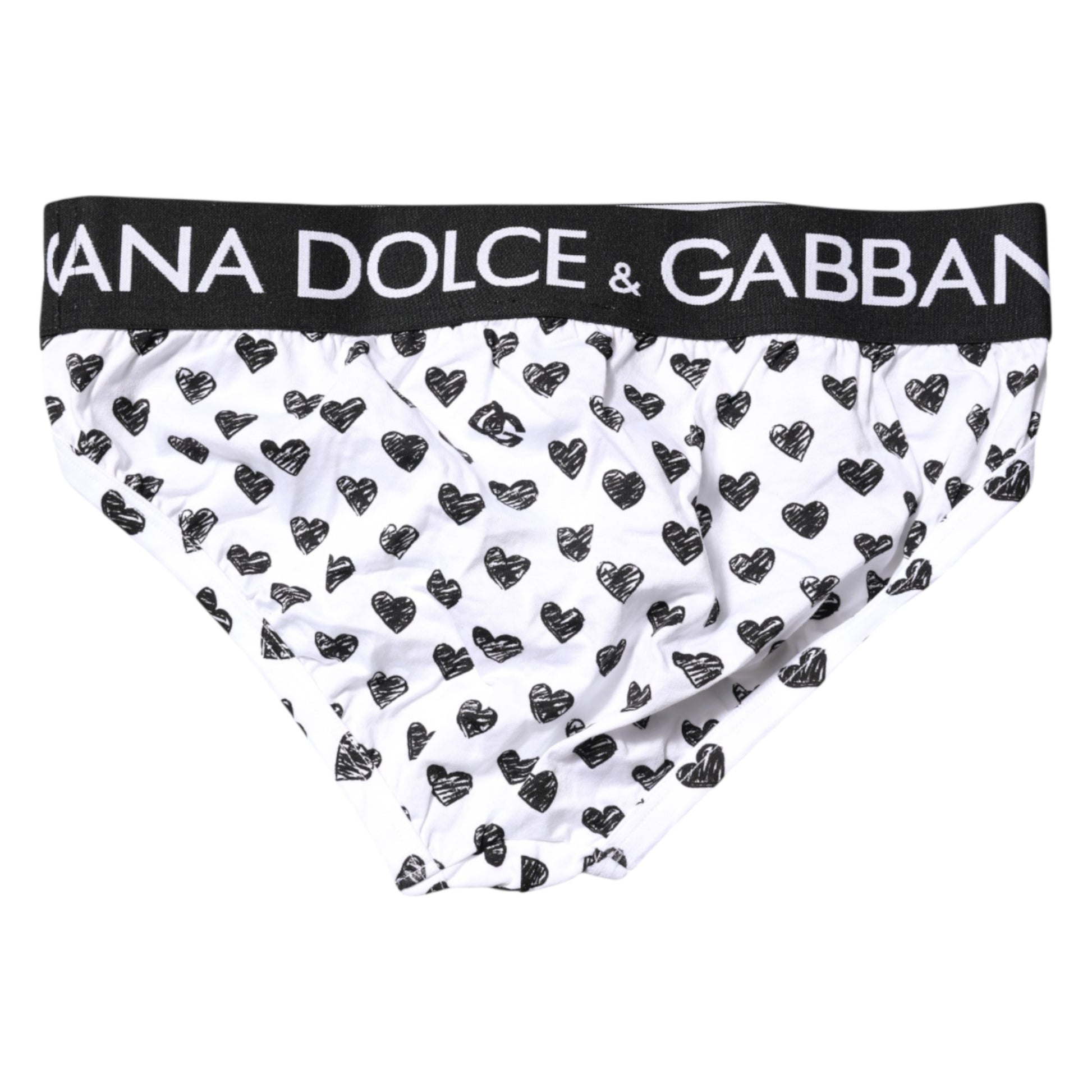 Dolce & Gabbana White Heart Printed Regular Brief Underwear