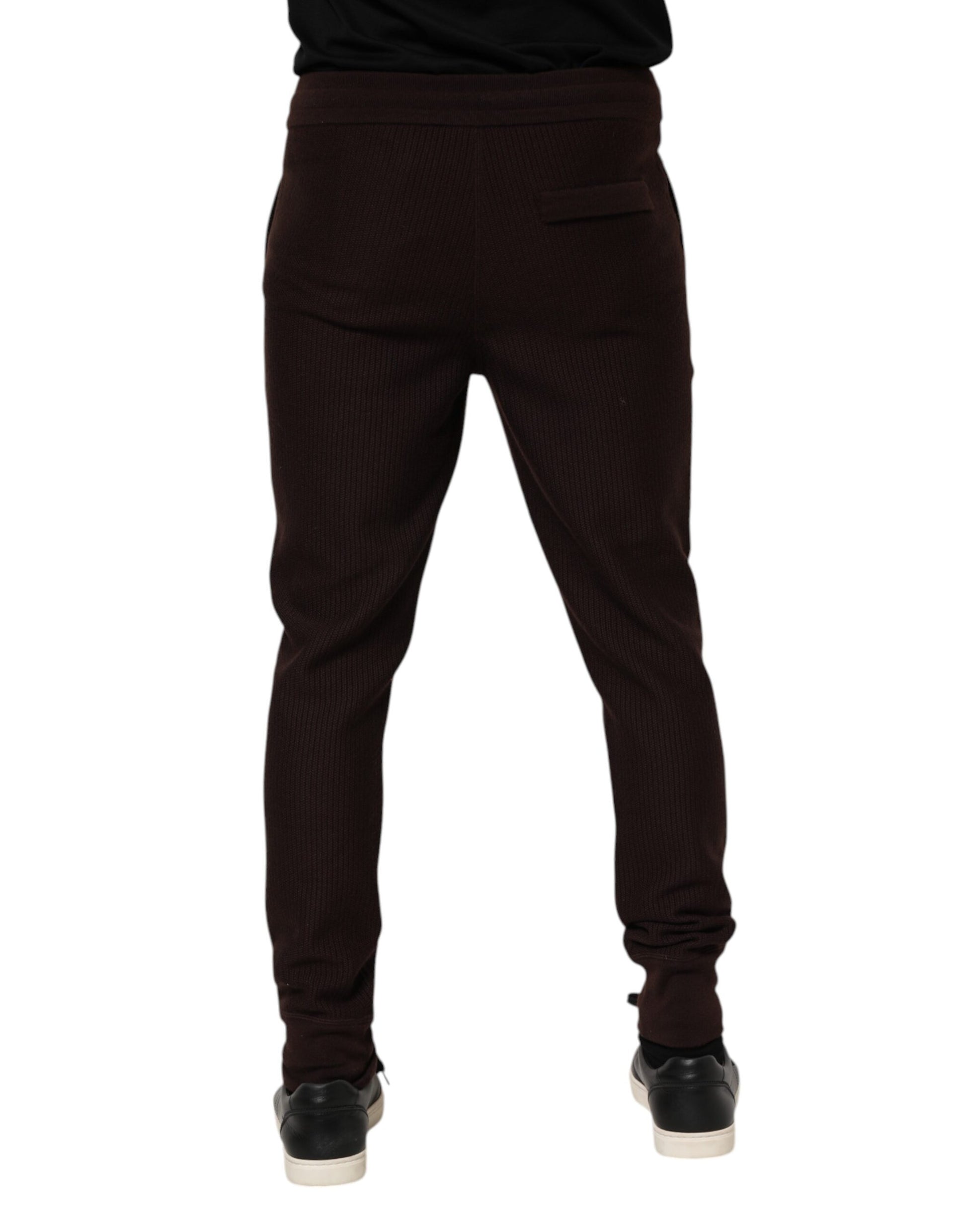 Dolce & Gabbana Brown Cashmere Men Jogger Sweatpants Pants