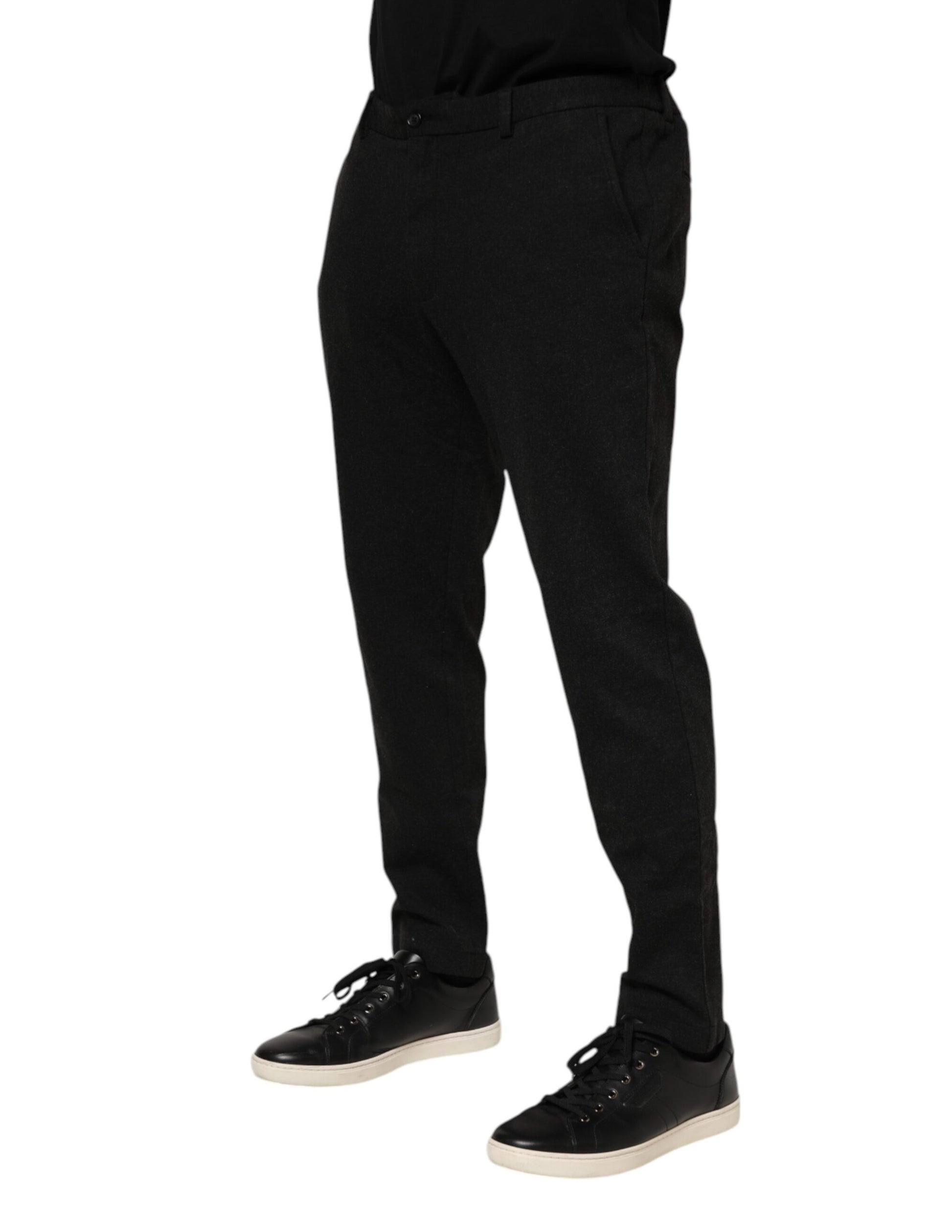 Dolce & Gabbana Dark Gray Viscose Dress Men Pants