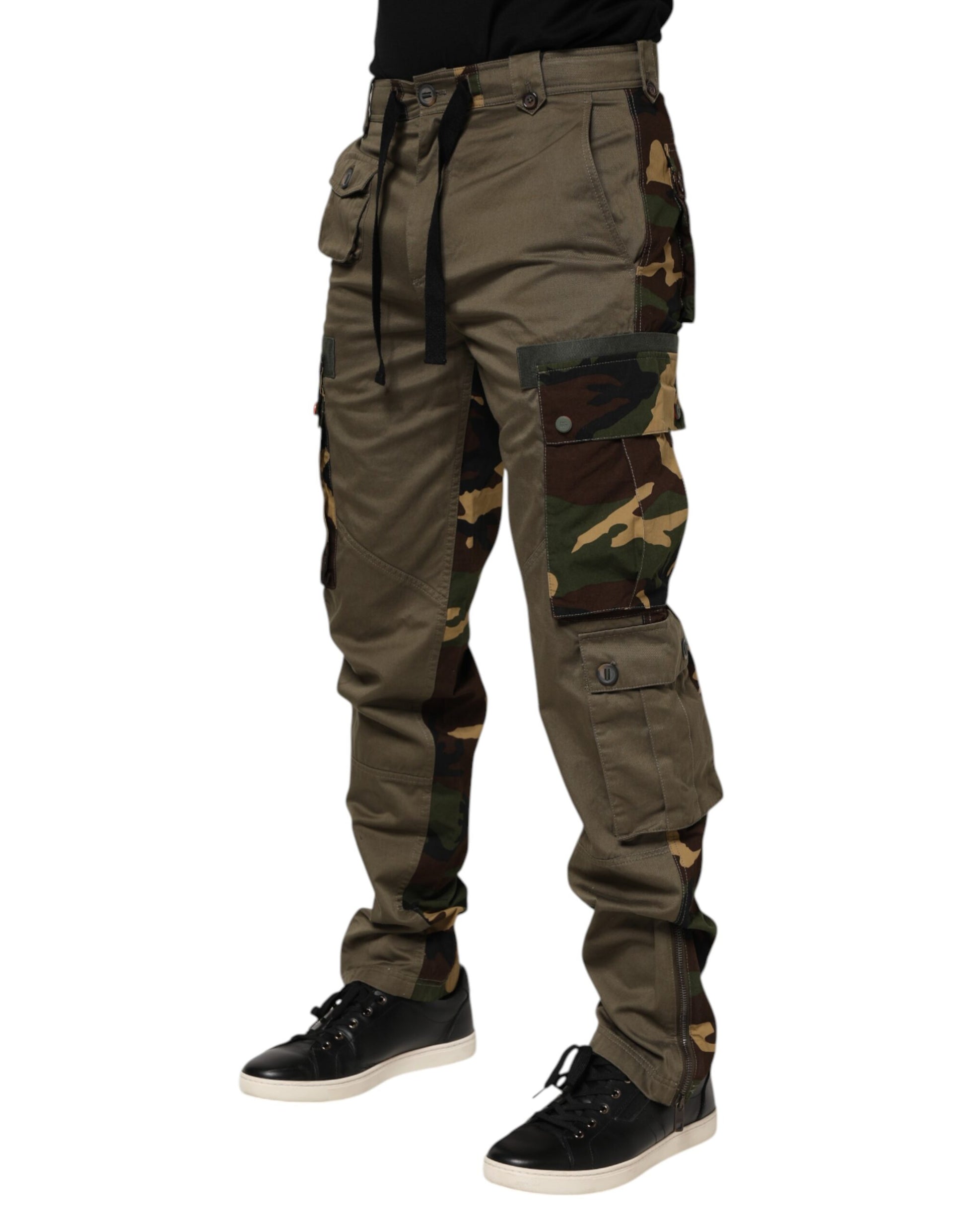 Dolce & Gabbana Brown Cotton Camouflage Cargo Pants