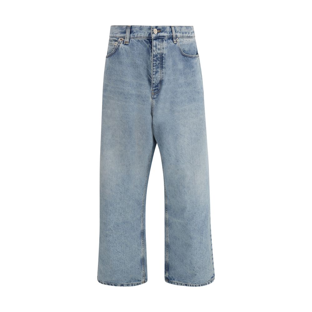 Balenciaga Light Blue Cotton Relaxed Fit Jeans