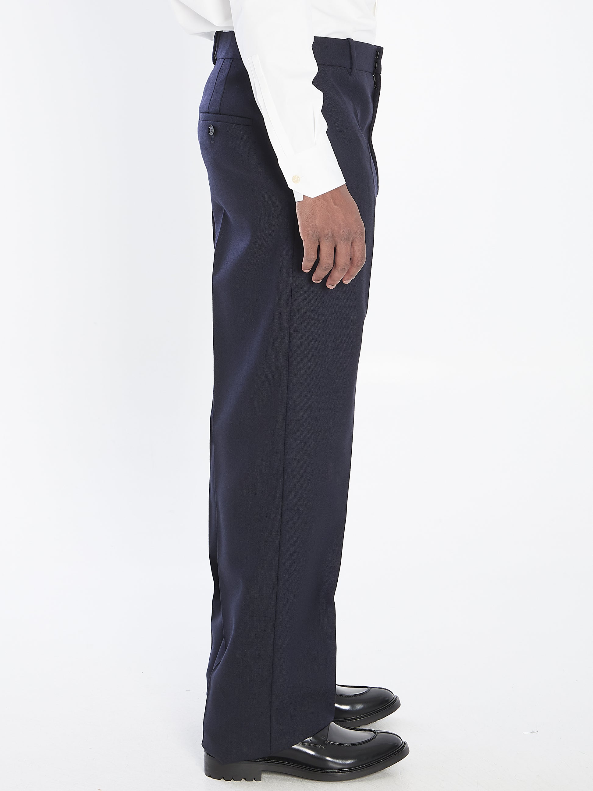 Chiné wool trousers