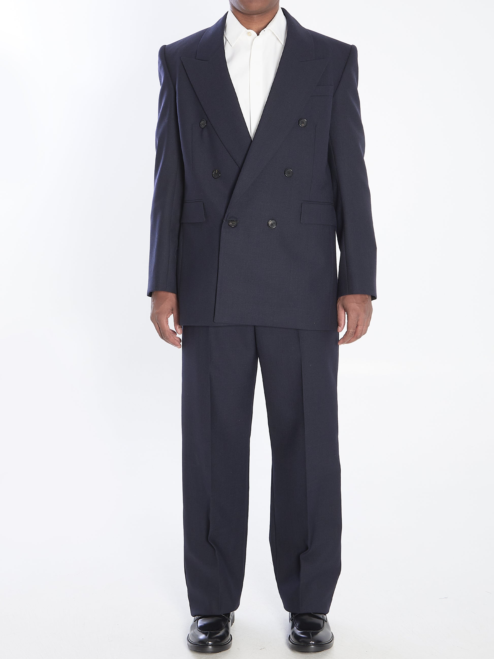 Chiné wool trousers