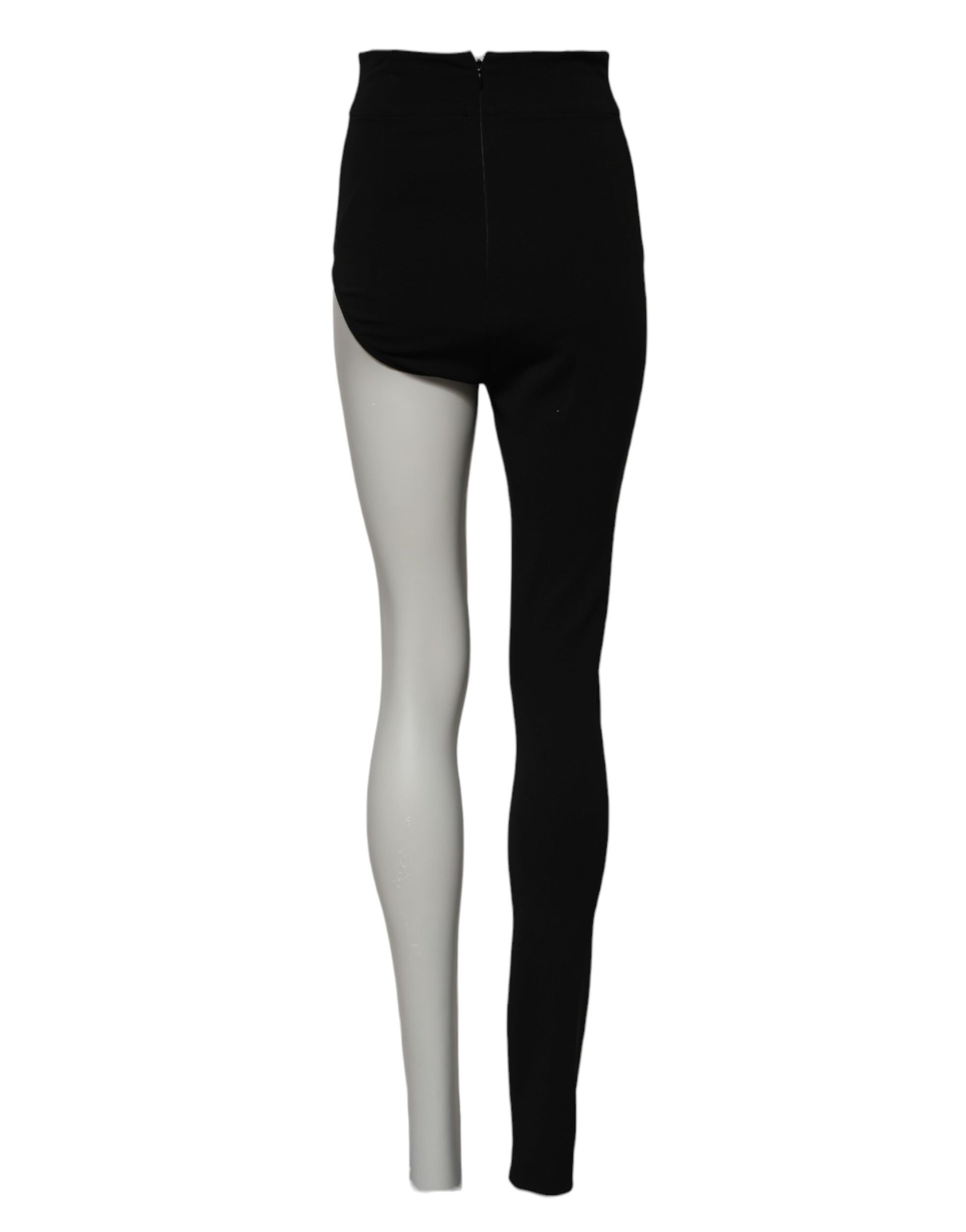 Dolce & Gabbana Black Wool High Waist Single Leg Pants