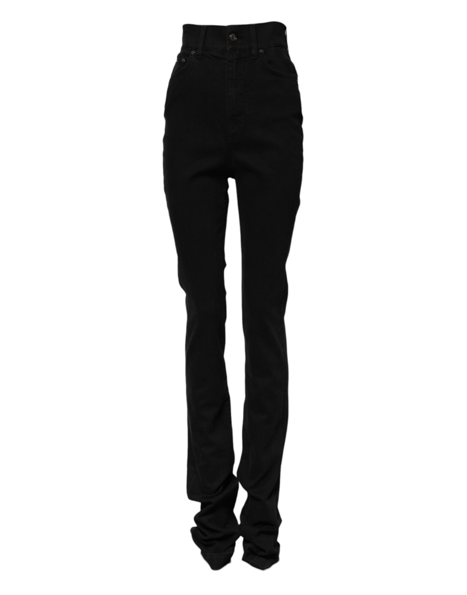 Dolce & Gabbana Black Cotton High Waist Skinny Denim Jeans