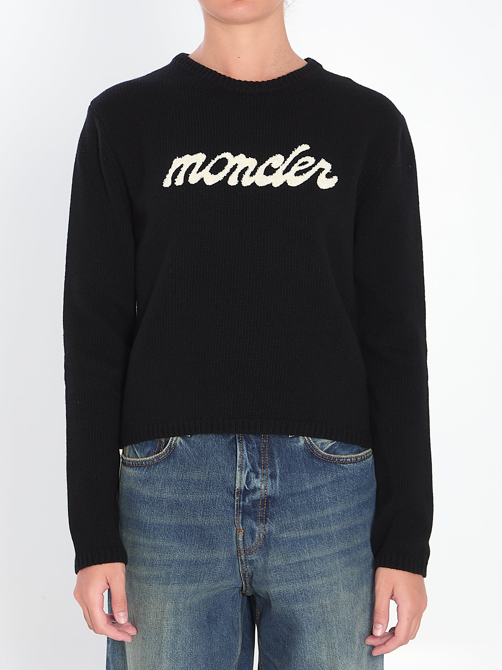 Logo sweater in wool and cashmere