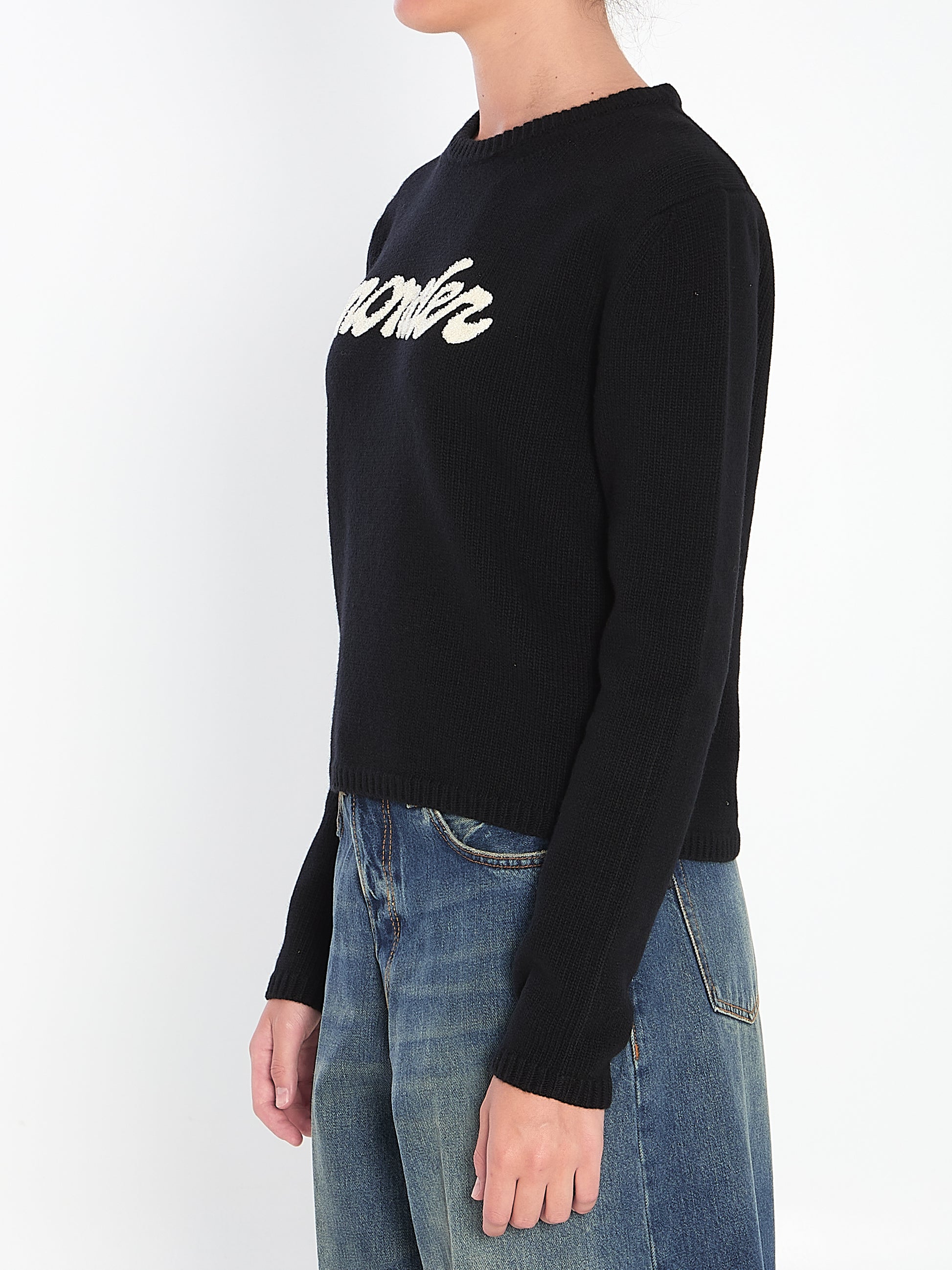 Logo sweater in wool and cashmere