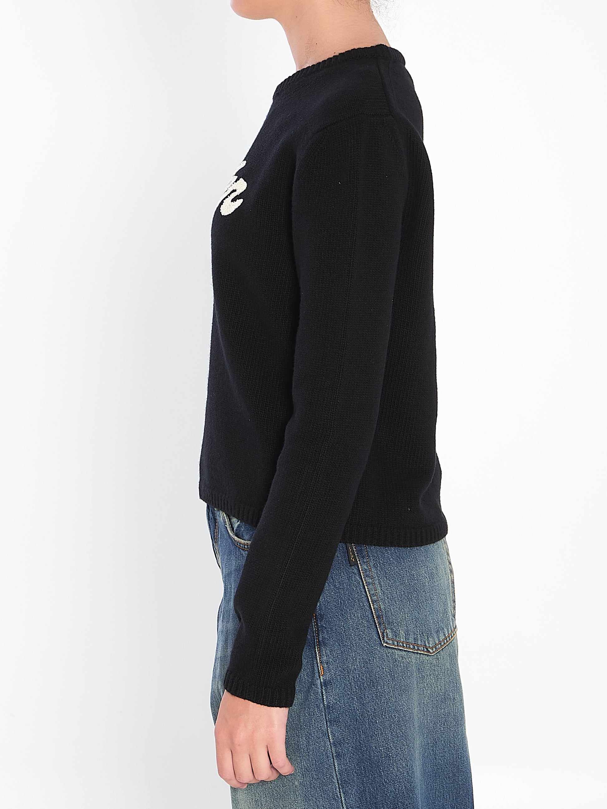 Logo sweater in wool and cashmere