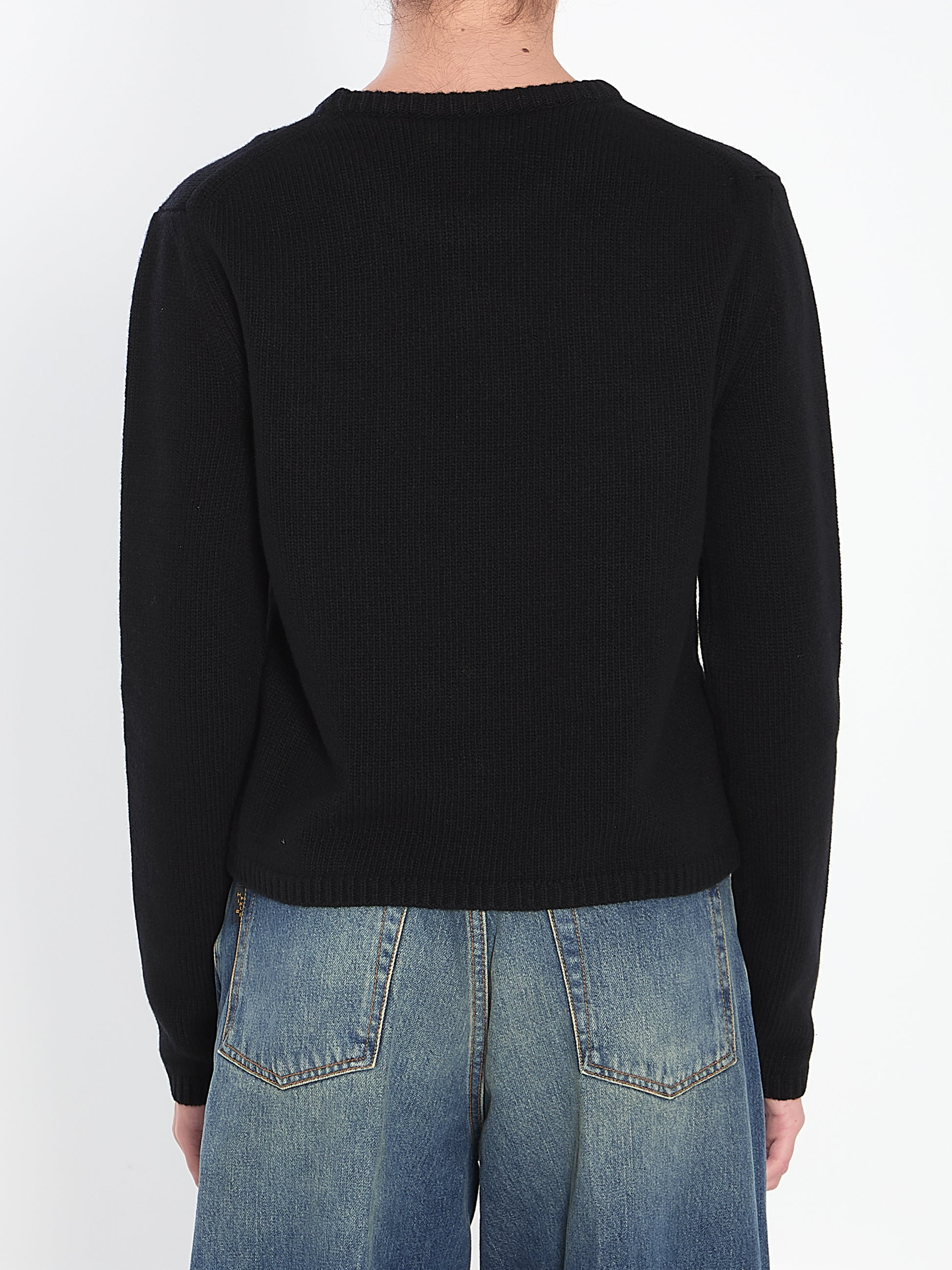 Logo sweater in wool and cashmere