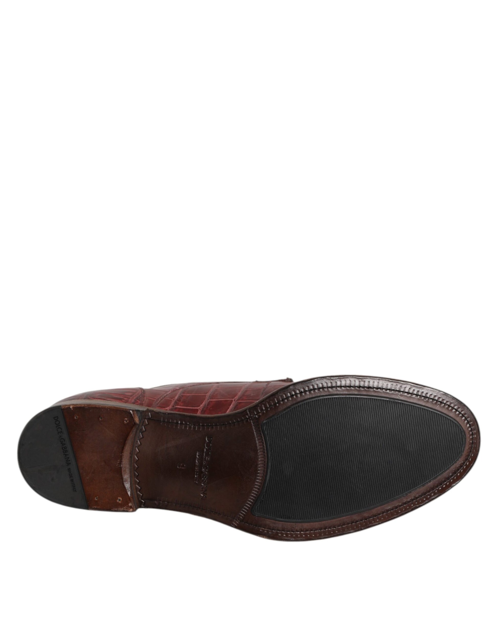 Dolce & Gabbana Burgundy Leather Lace Up Derby Dress Shoes