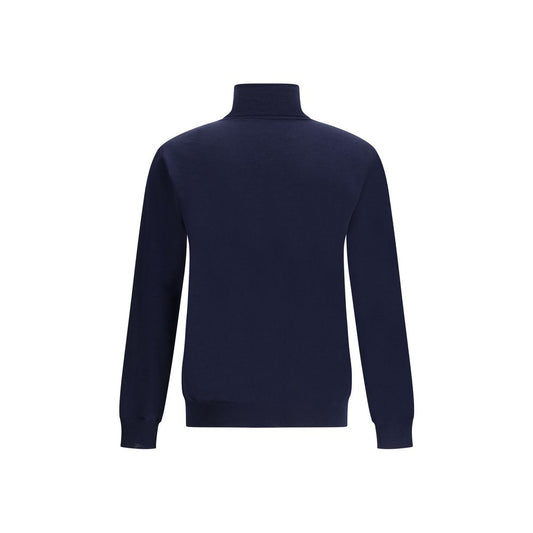 Valentino Blue Fleece Wool Turtleneck