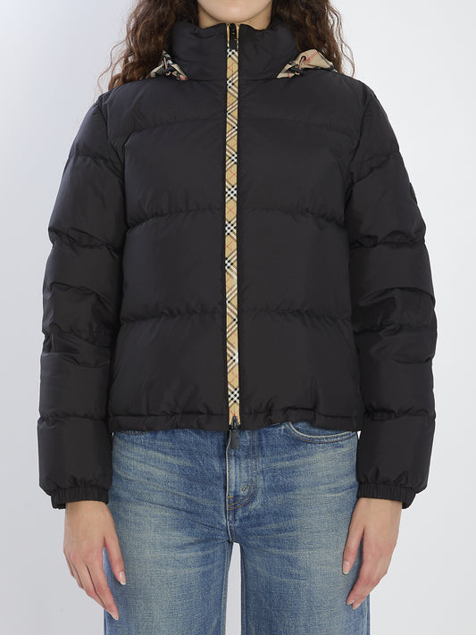 Puffer jacket with concealed hood