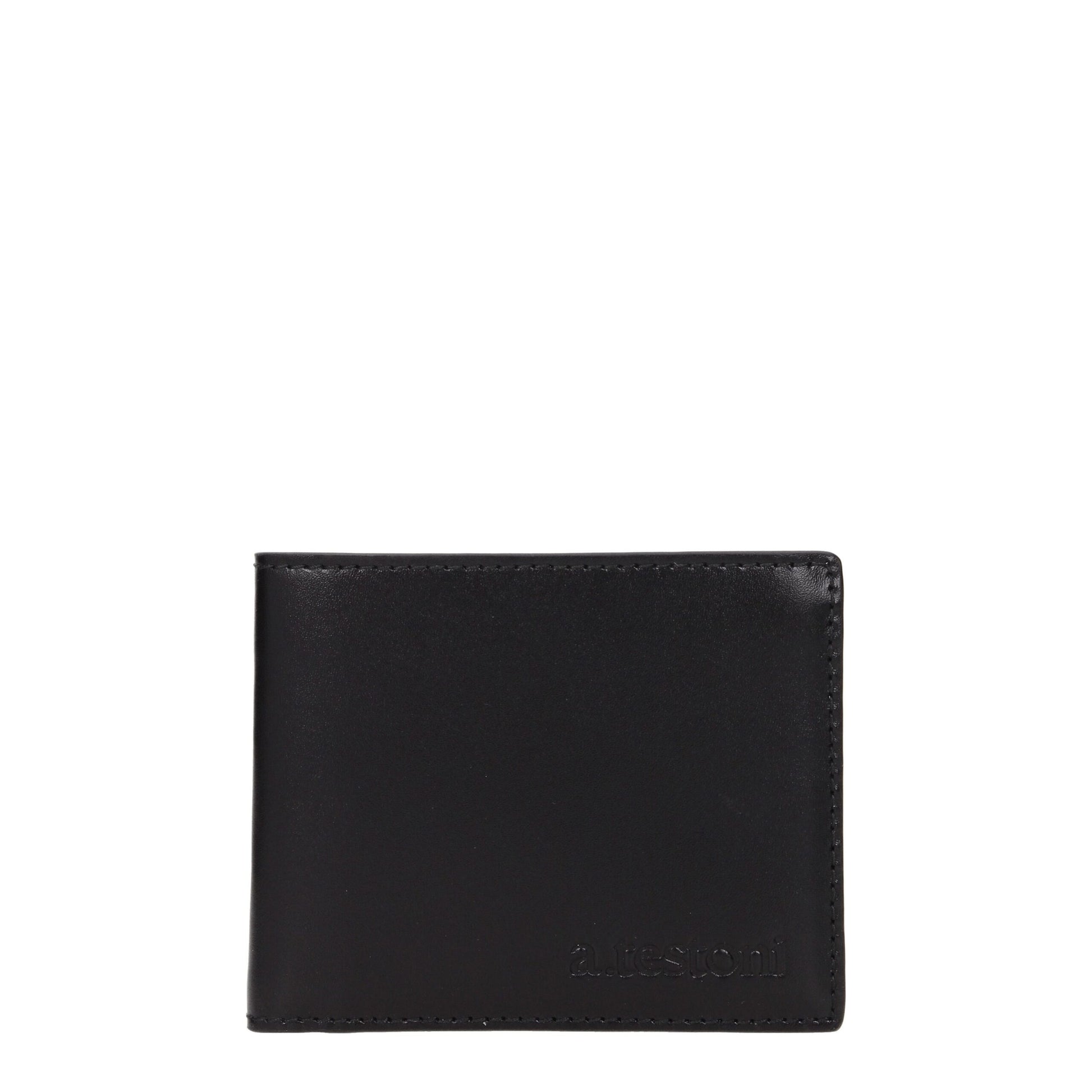 Testoni Black Leather Wallet