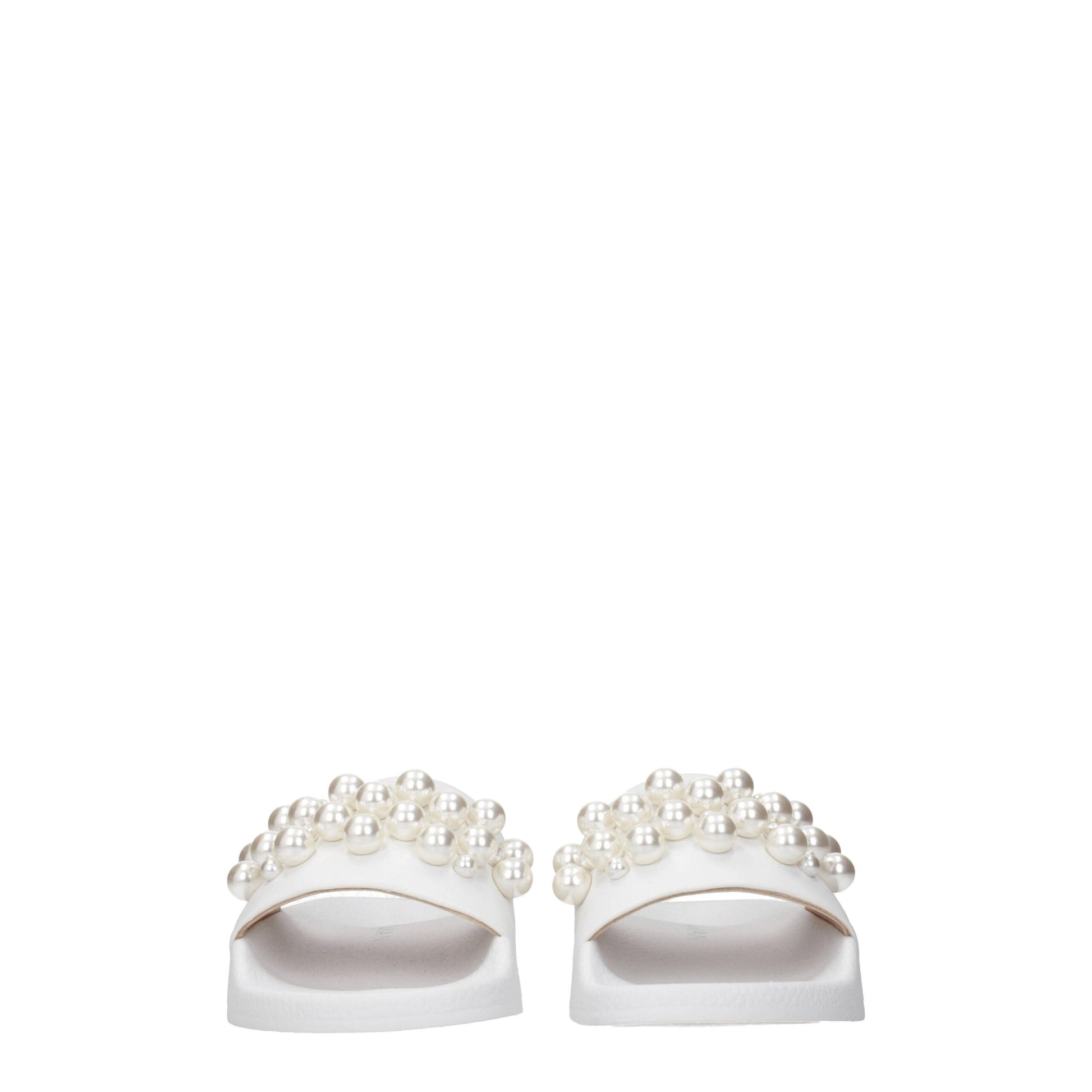 Stuart Weitzman White Leather Slippers