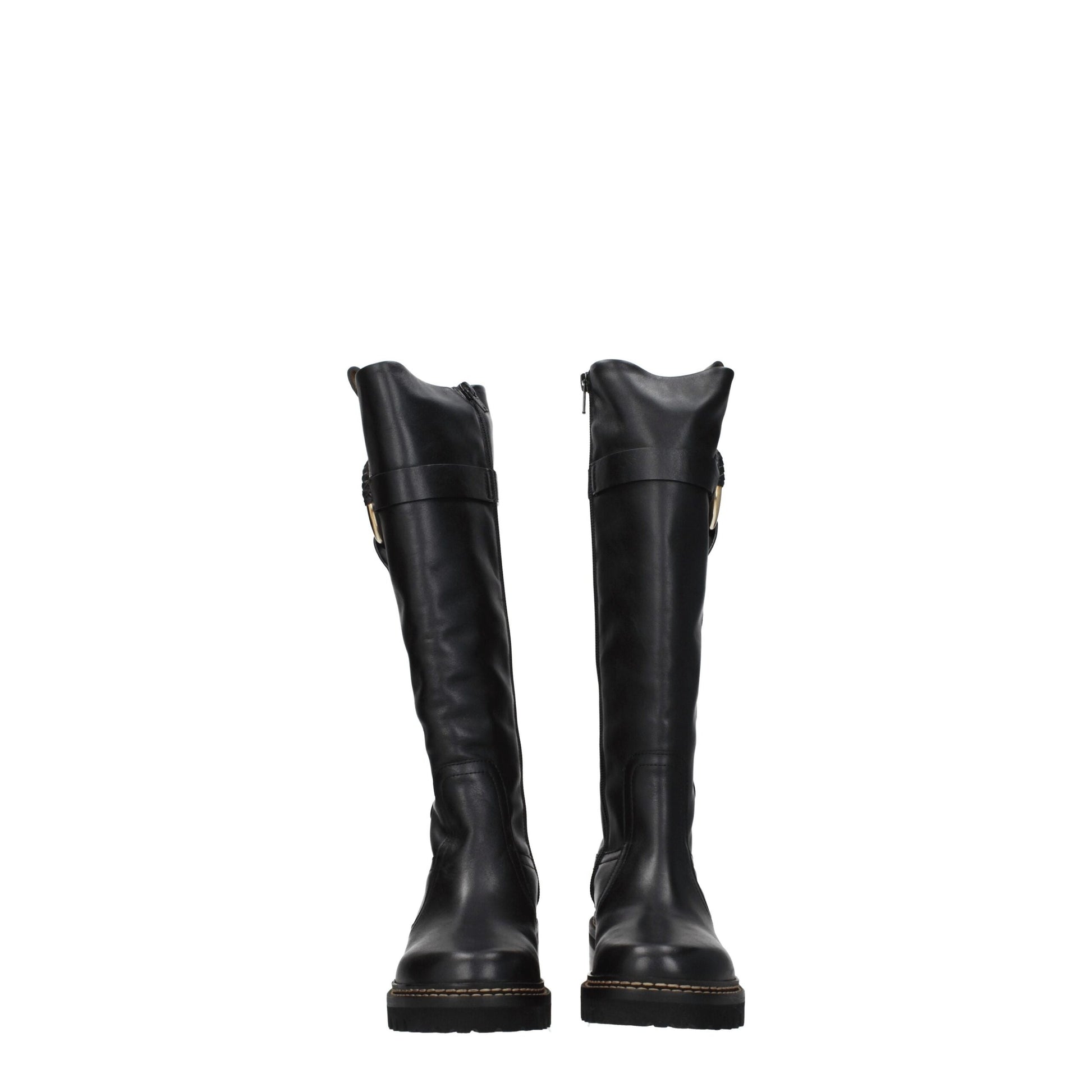 See By Chloé Black Leather Over The Knee