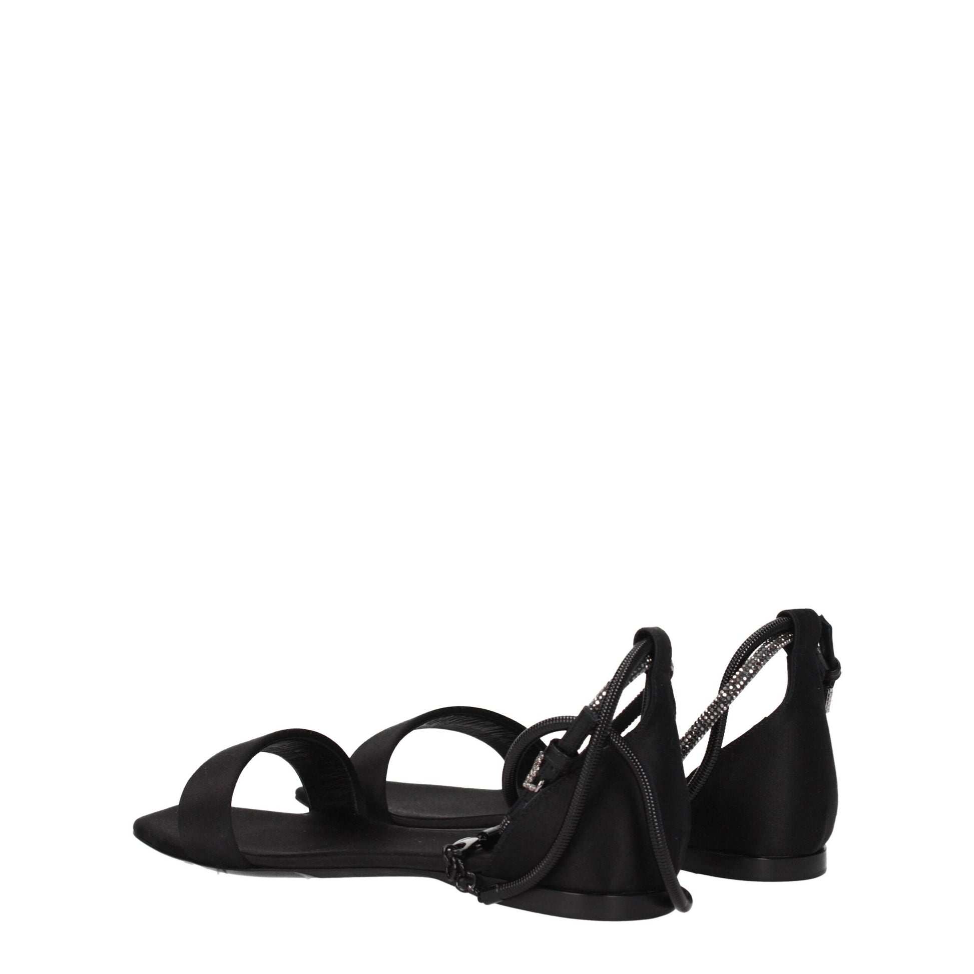 Max Mara Black Satin Sandals