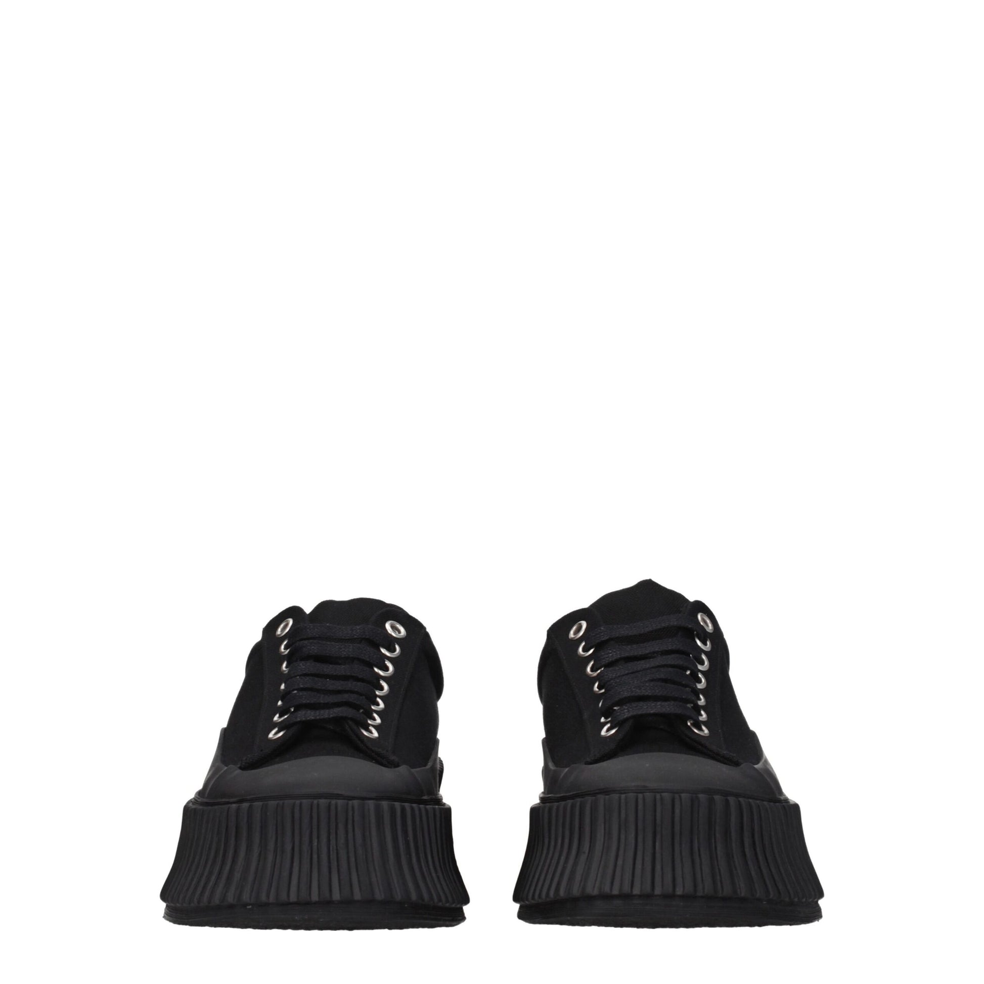 Jil Sander Black Fabric Chunky Sneakers