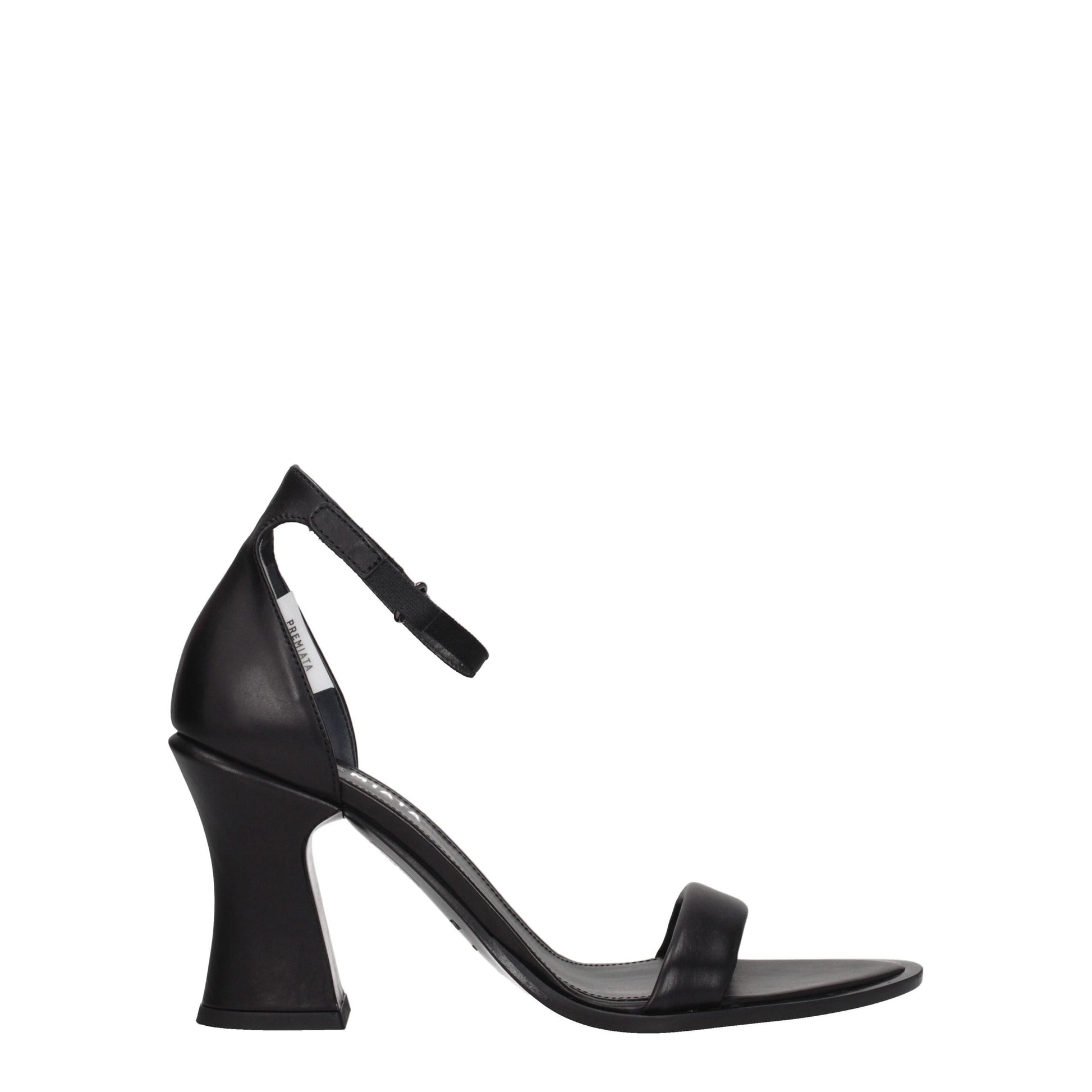 Premiata Black Leather Flat Sandals