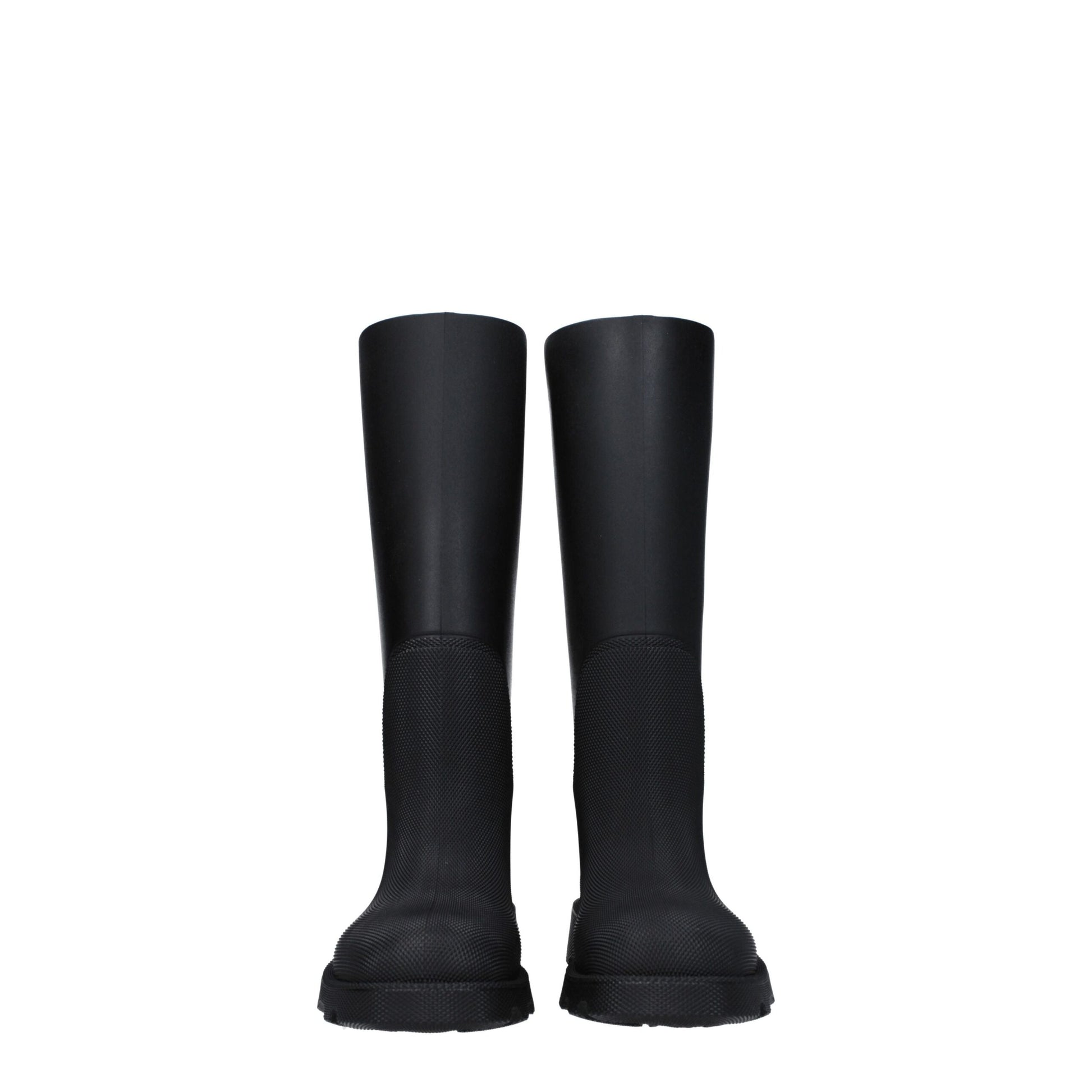Burberry Black Cotton Rain Boots
