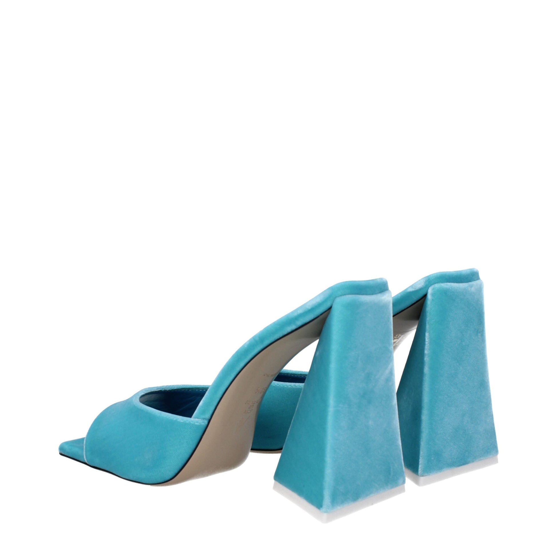 The Attico Light Blue Velvet Platform Sandals
