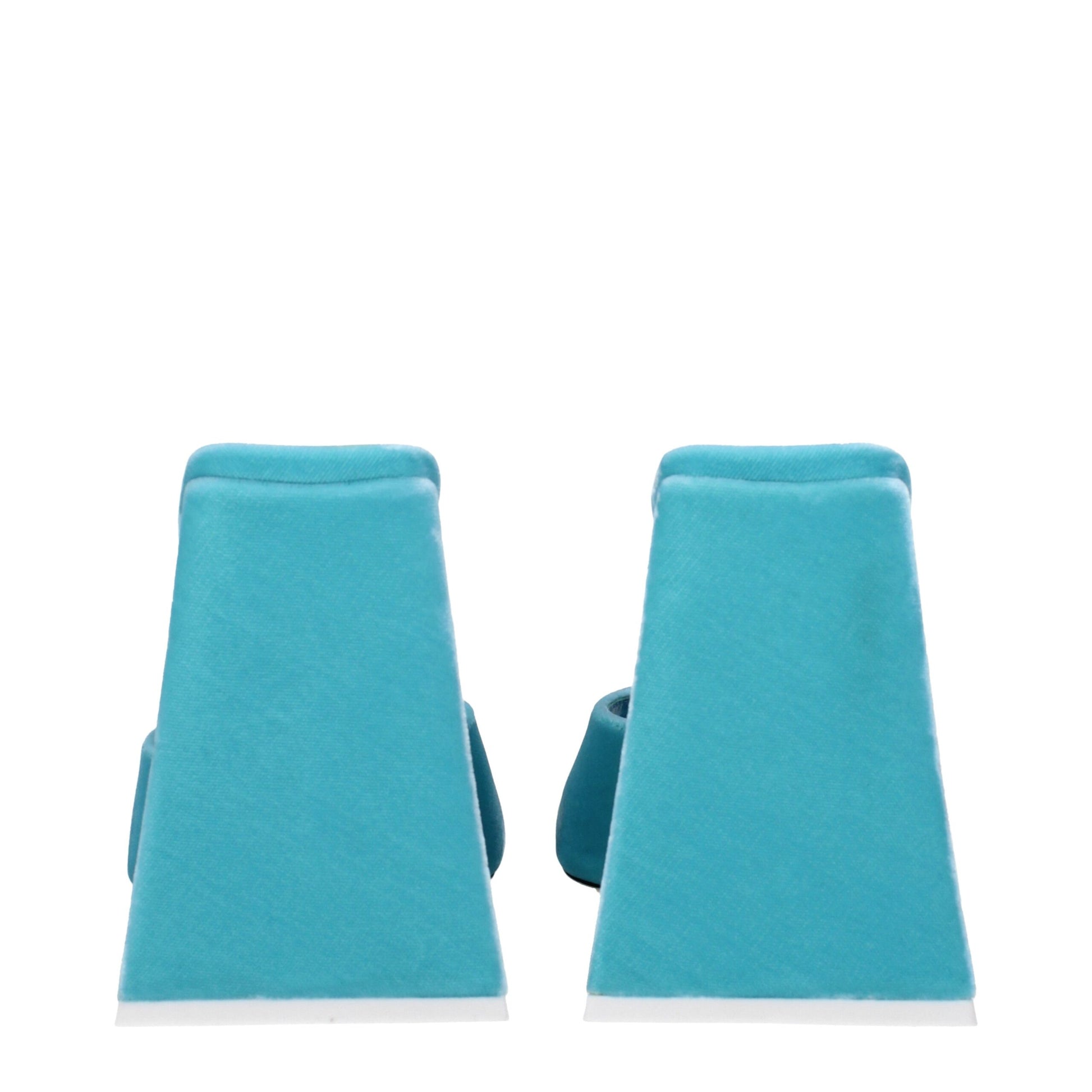 The Attico Light Blue Velvet Platform Sandals