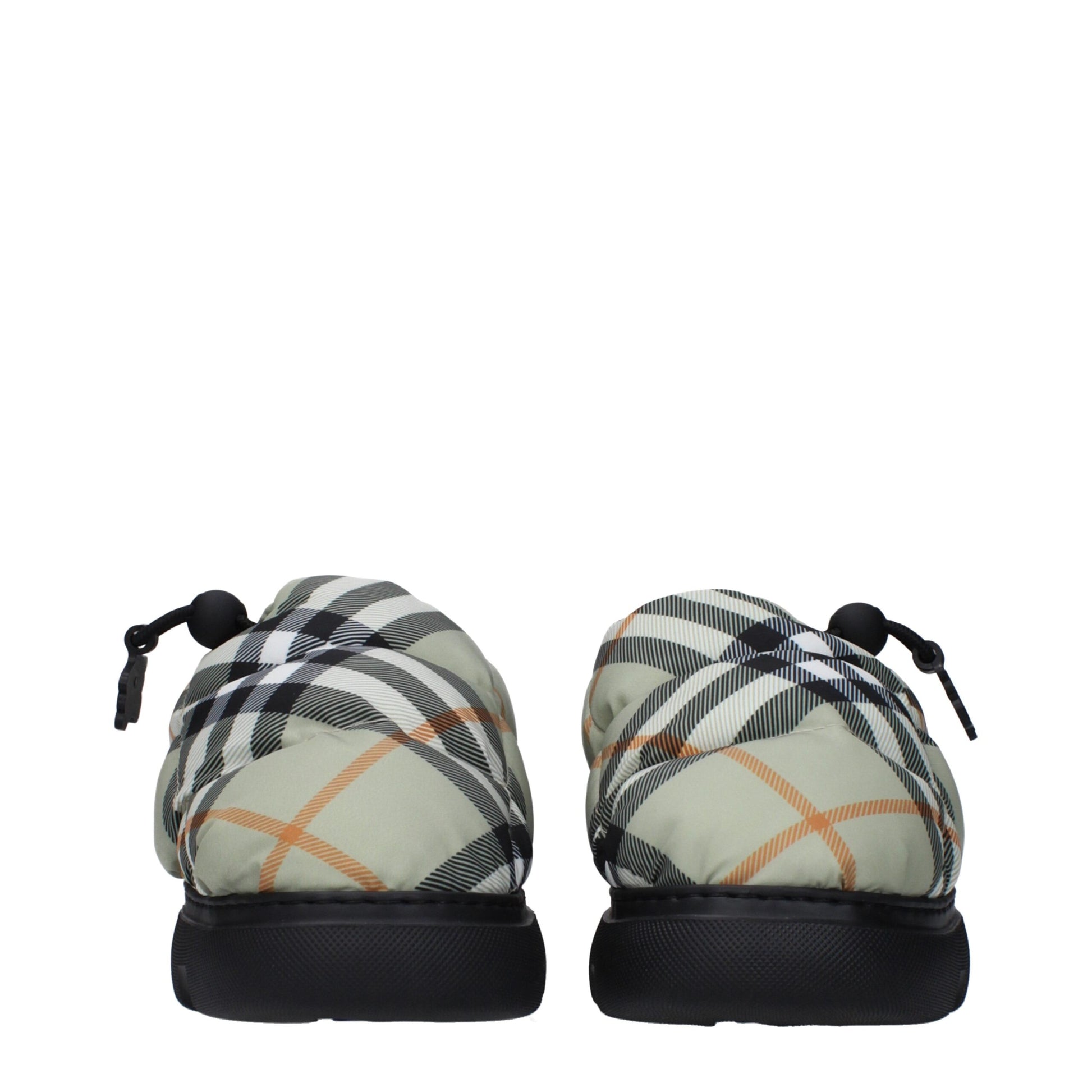 Burberry Green Fabric Slip-On Loafers