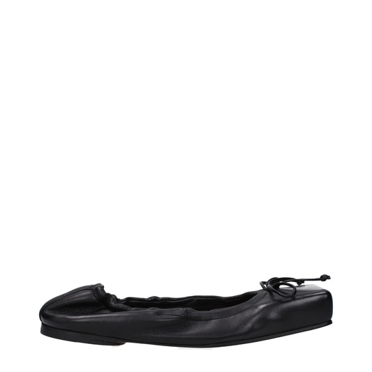 Jacquemus Black Leather Ballet Flats