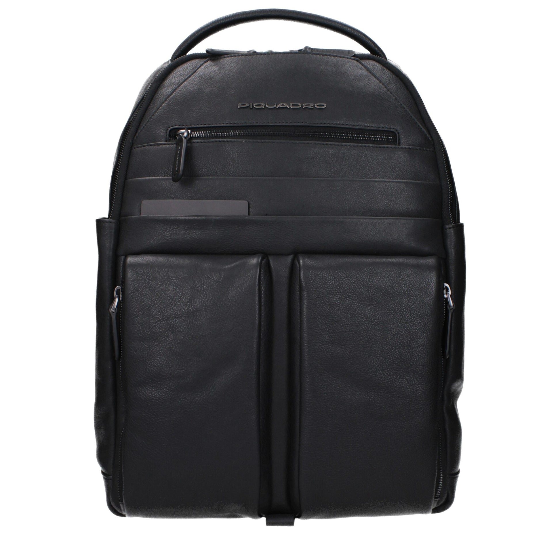 Piquadro Black Leather Backpack