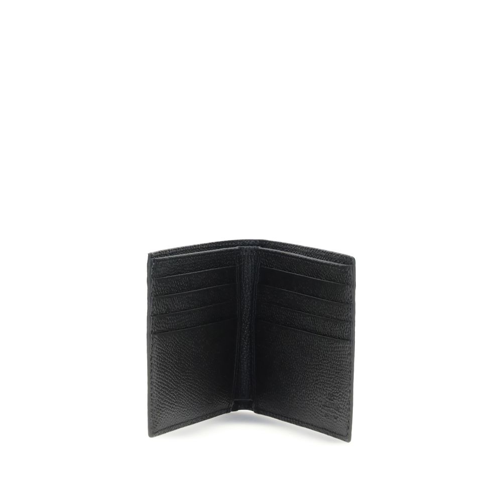 Valentino Garavani Black Calf Leather Bos Taurus Wallet