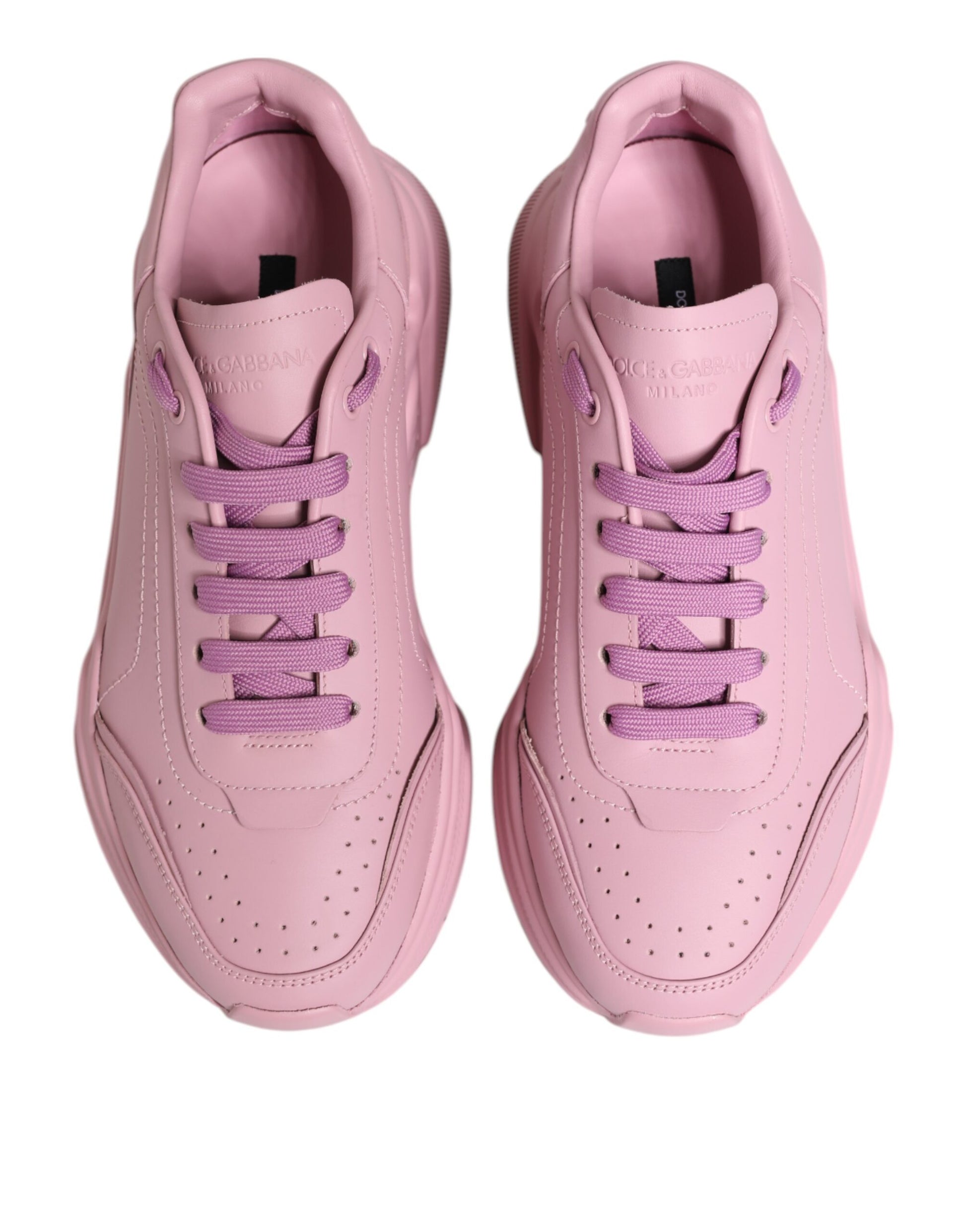 Dolce & Gabbana Pink Leather Daymaster Low Top Sneakers Shoes