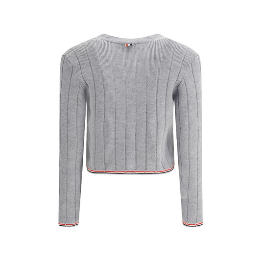 Thom Browne Gray Fleece Wool Cardigan