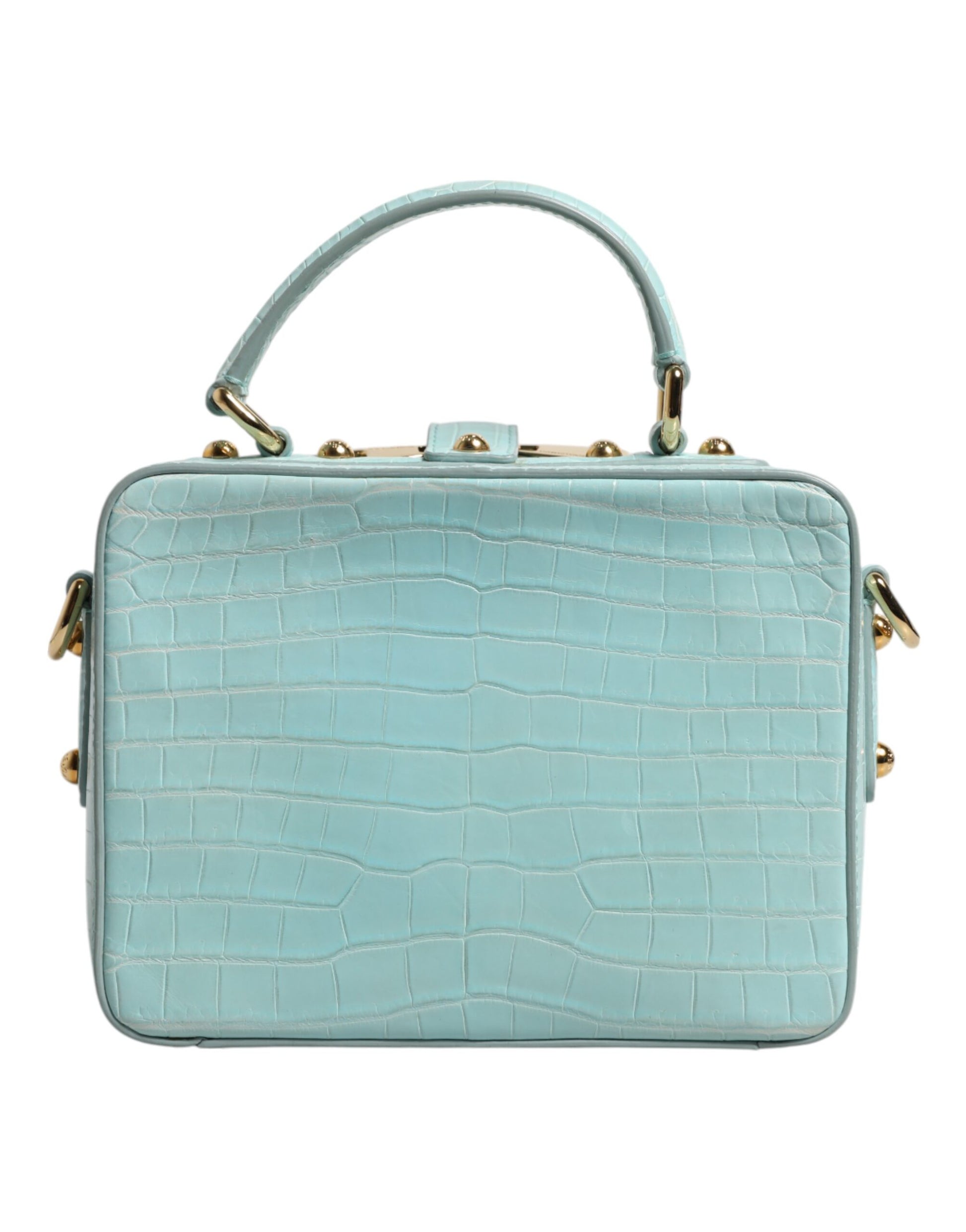 Dolce & Gabbana Mint Green Embossed Leather Padlock Shoulder Bag