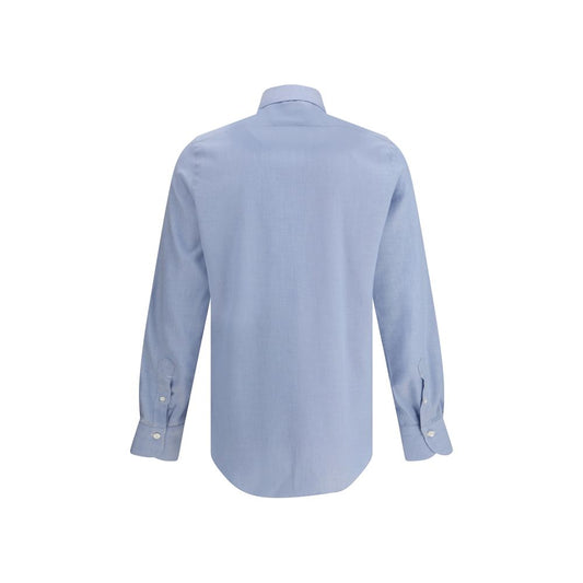 Finamore Light Blue Cotton Dress Shirt