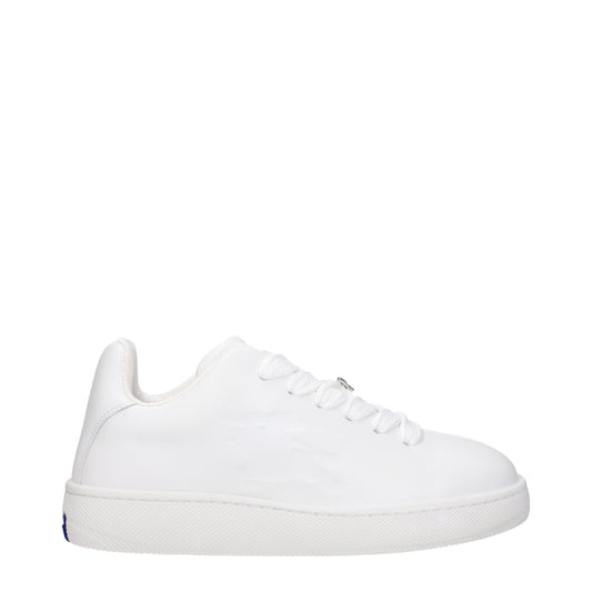 Burberry White Leather Low Top Sneakers