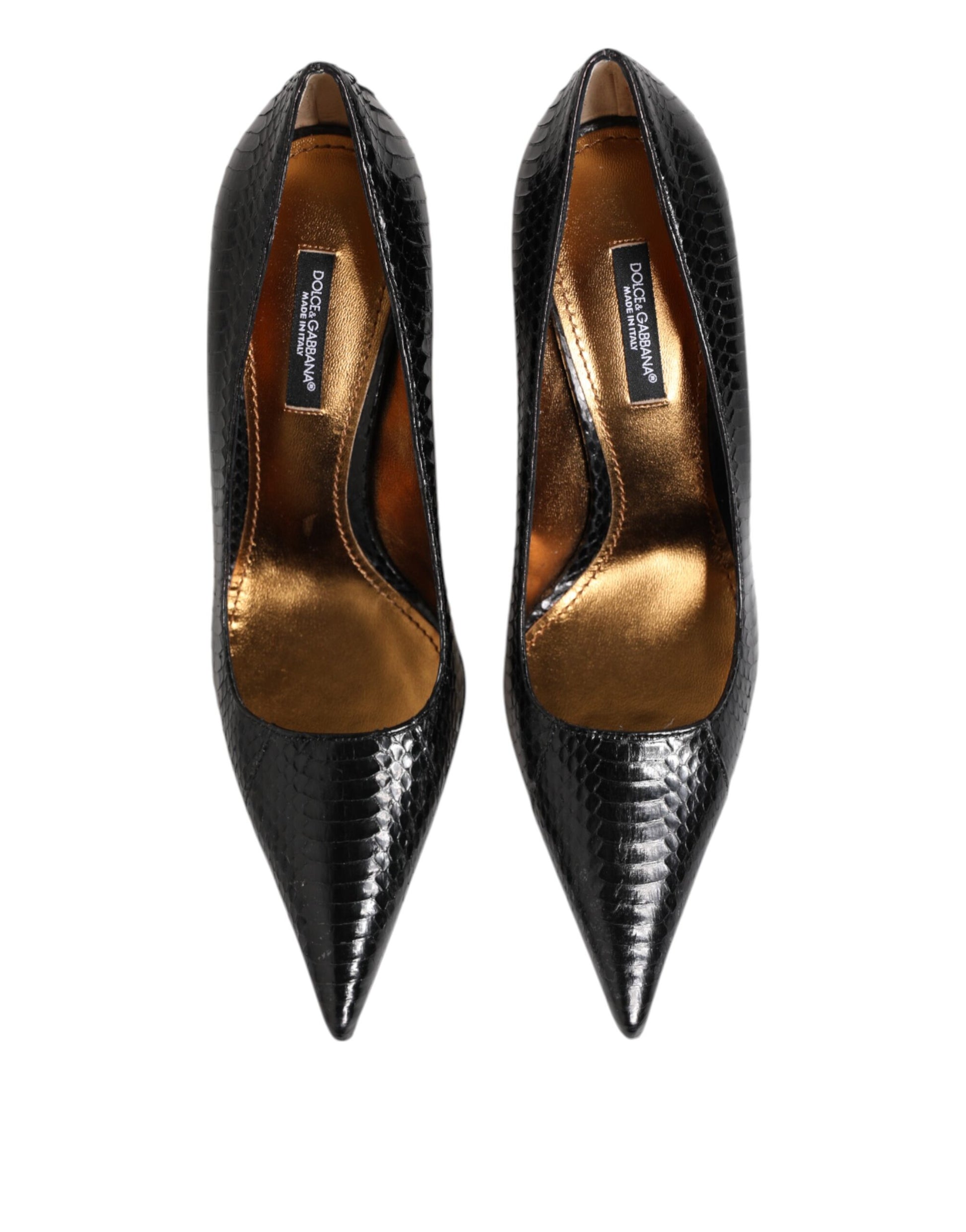 Dolce & Gabbana Black Exotic Leather Stiletto Pumps Shoes