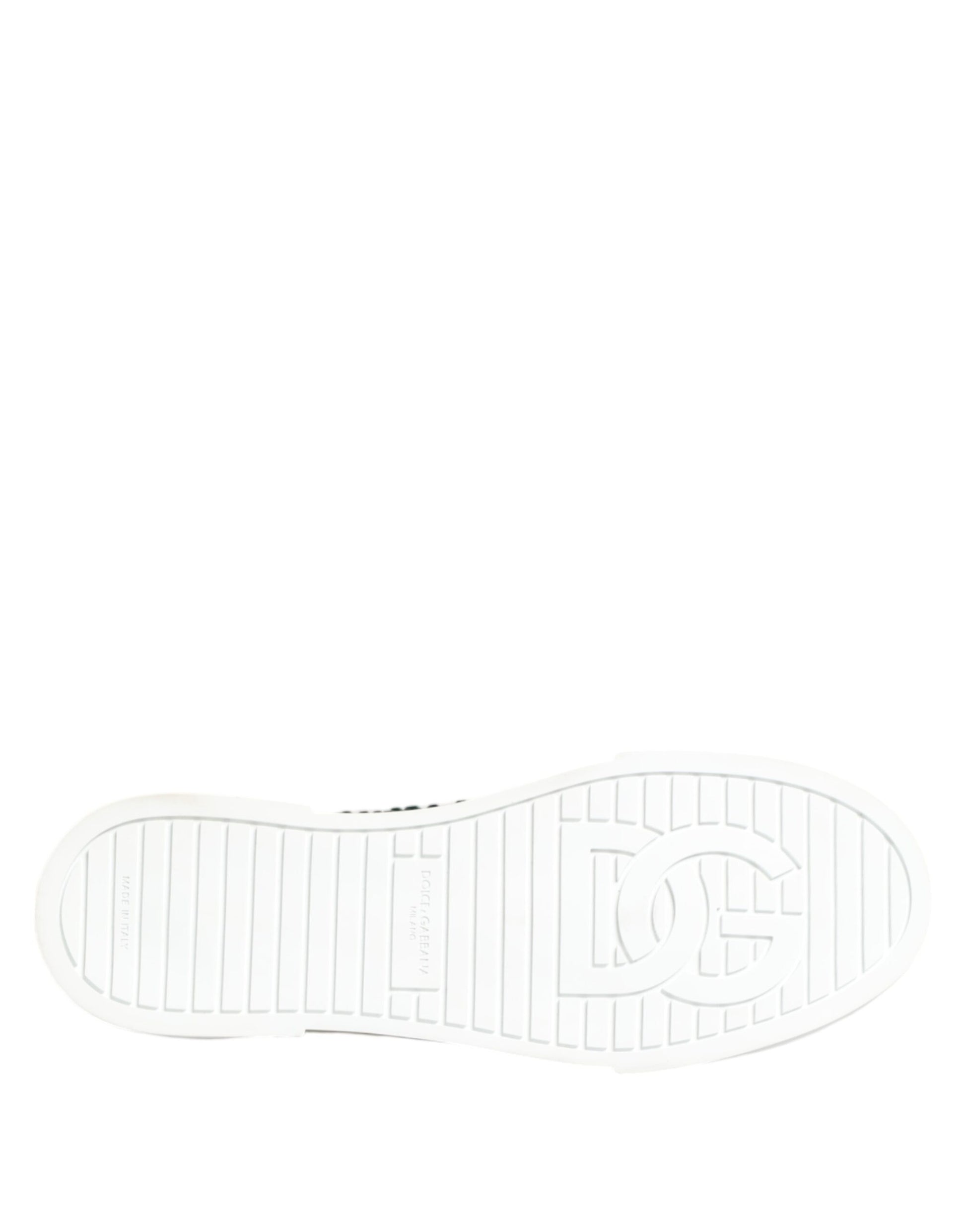 Dolce & Gabbana Green Portofino Crystal DG Logo Sneakers Shoes