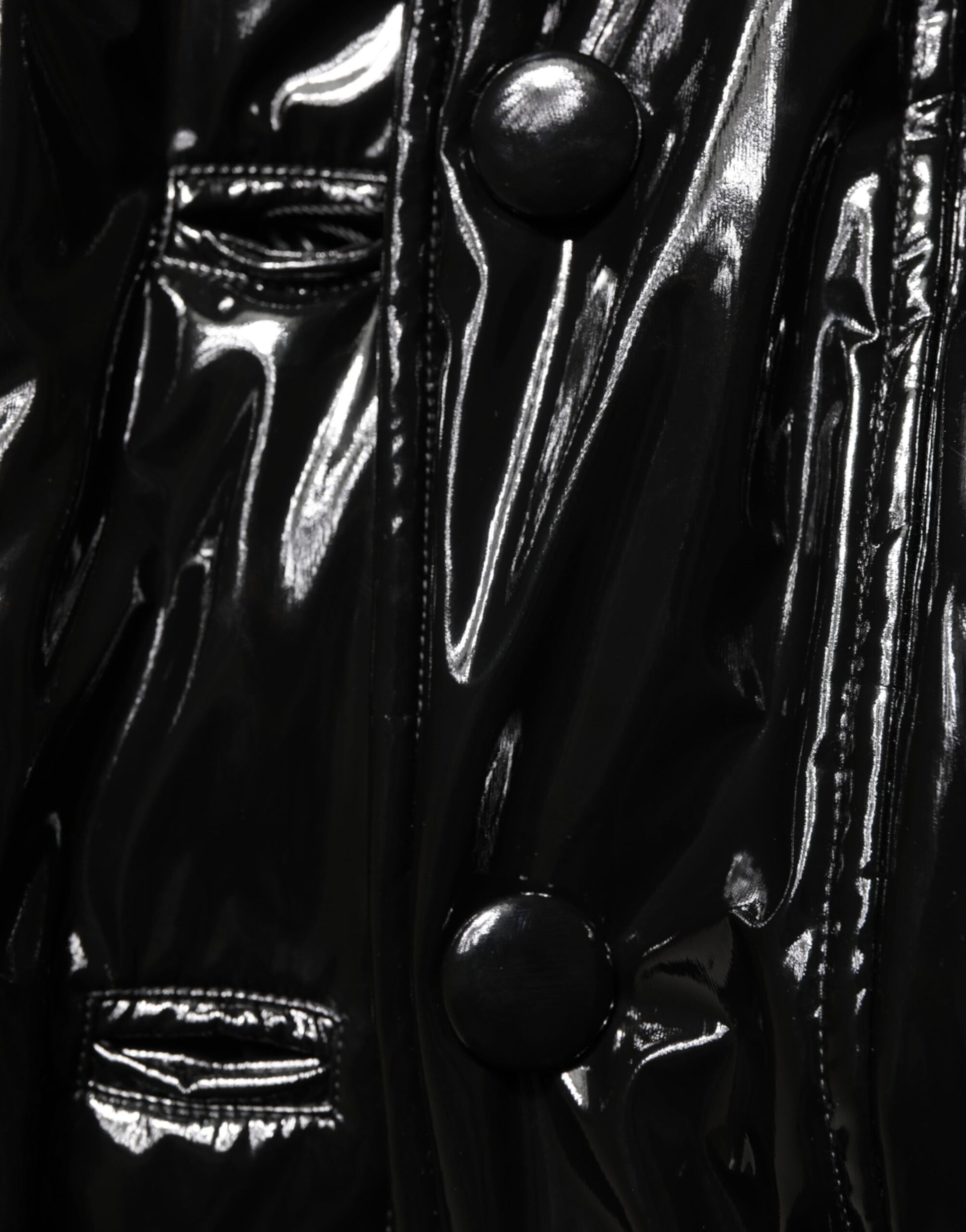 Dolce & Gabbana Polyester Black Quilted Puffer Coat  Jacket