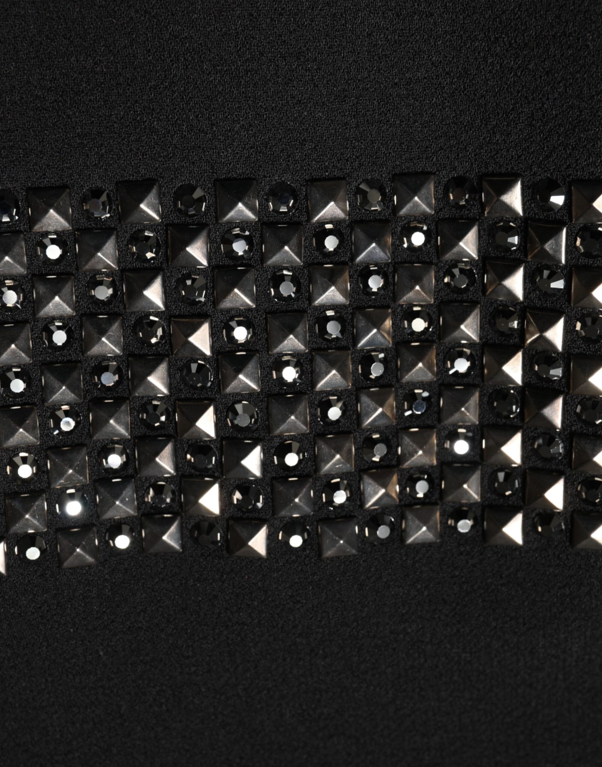 Dolce & Gabbana Black Crystal Embellished Collared Mini Dress