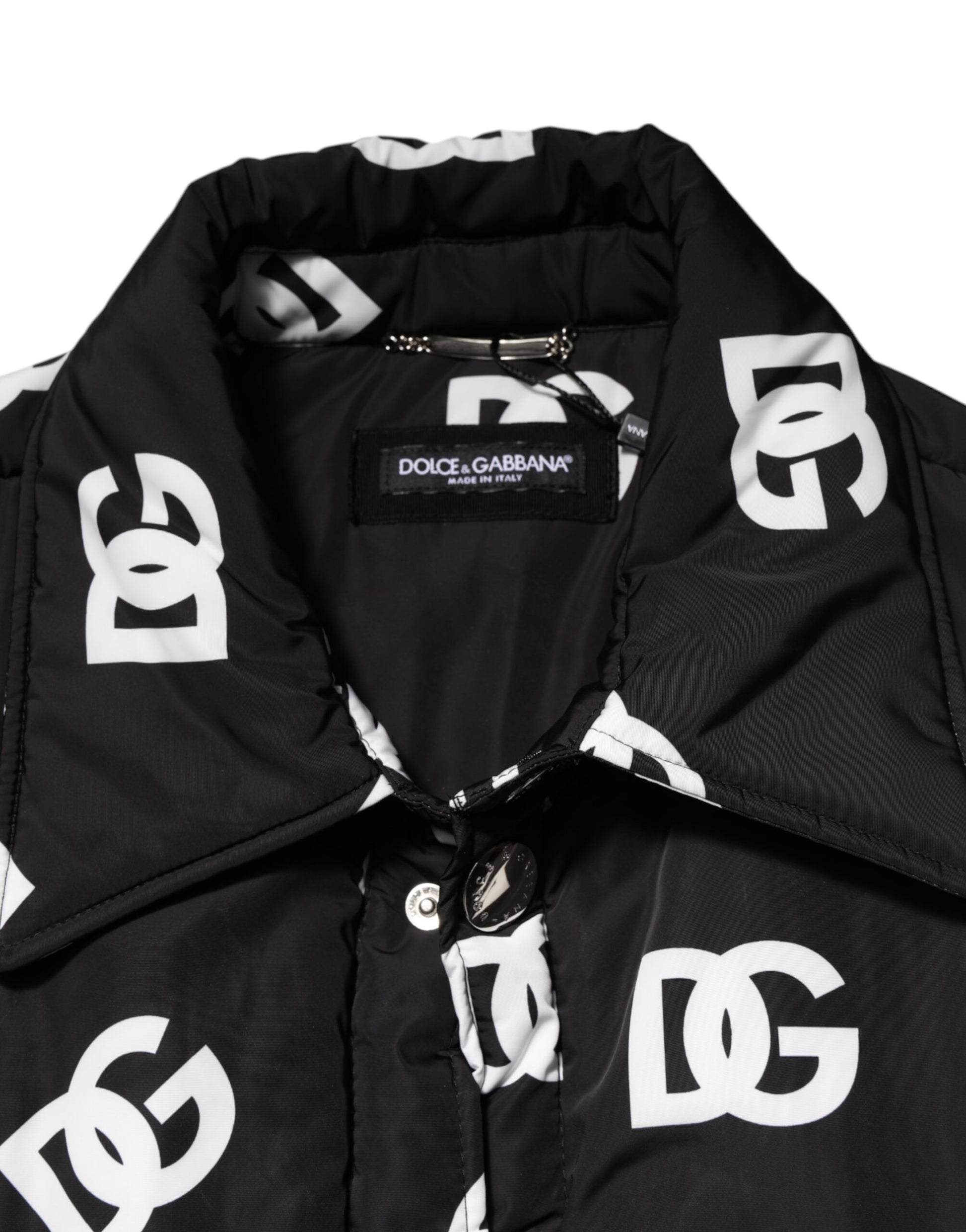 Dolce & Gabbana Black DG Monogram Nylon Windbreaker Jacket
