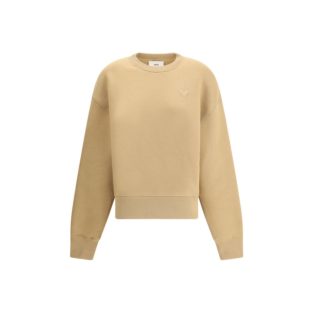 Ami Paris Beige Cotton Sweatshirt