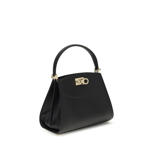 Ferragamo Black Calf Leather Bos Taurus Handbag