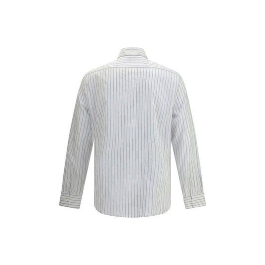 Brunello Cucinelli White Cotton Pattern Shirt